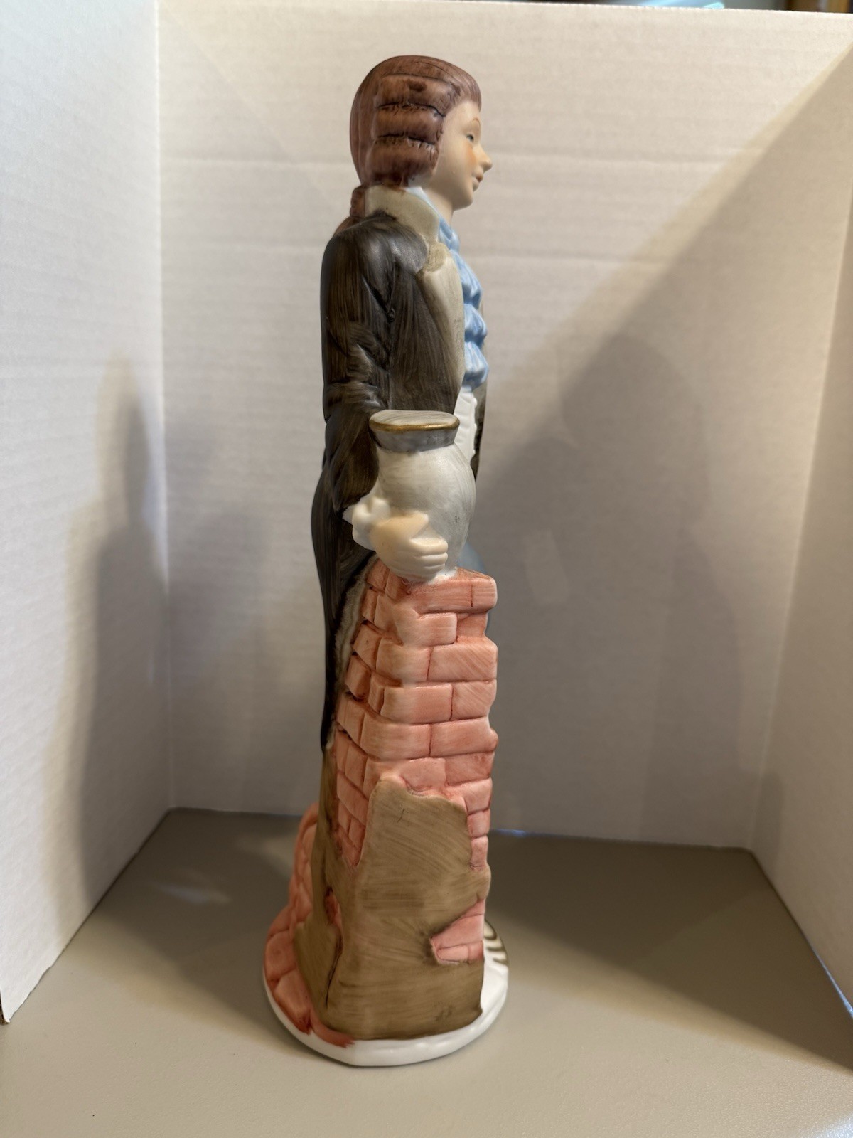 Vintage Unbranded Bisque Colonial 12” Figurine – Matte Finish