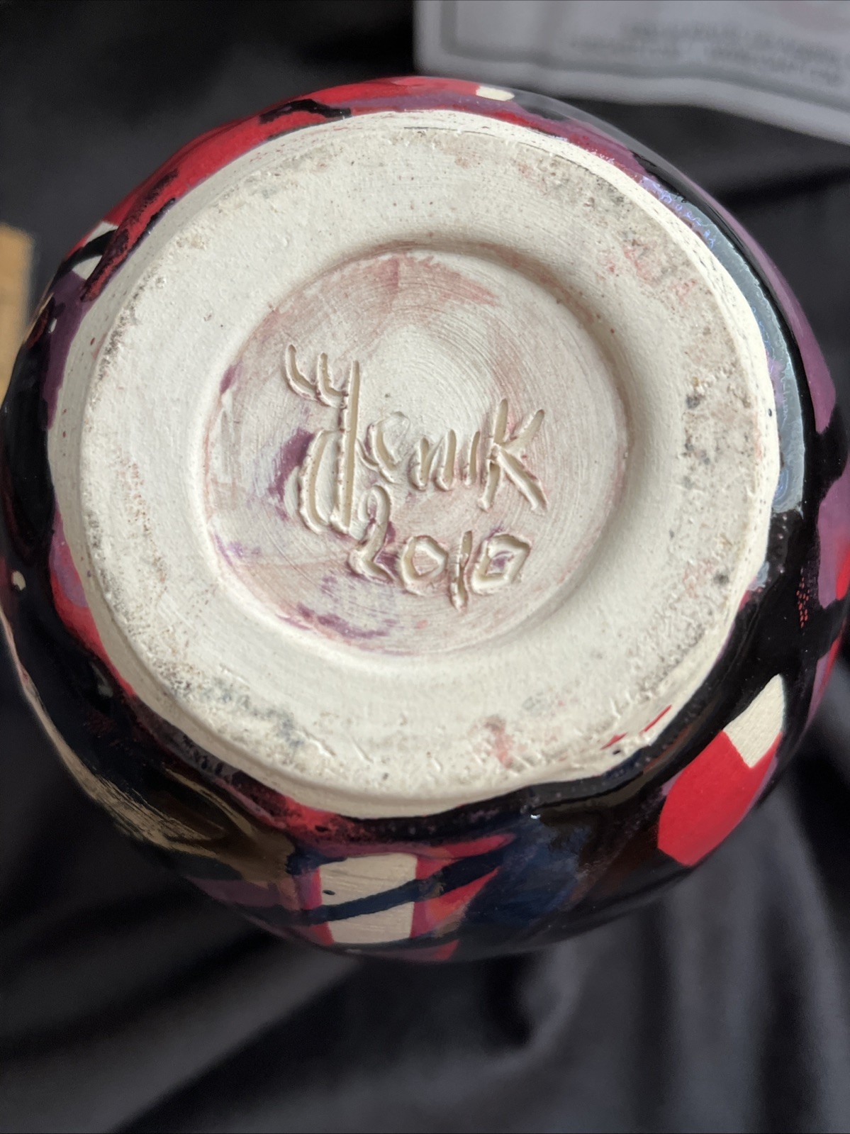 Jenik Cook Signed Handmade Ceramic Vase Sculpture with QArt Certificate