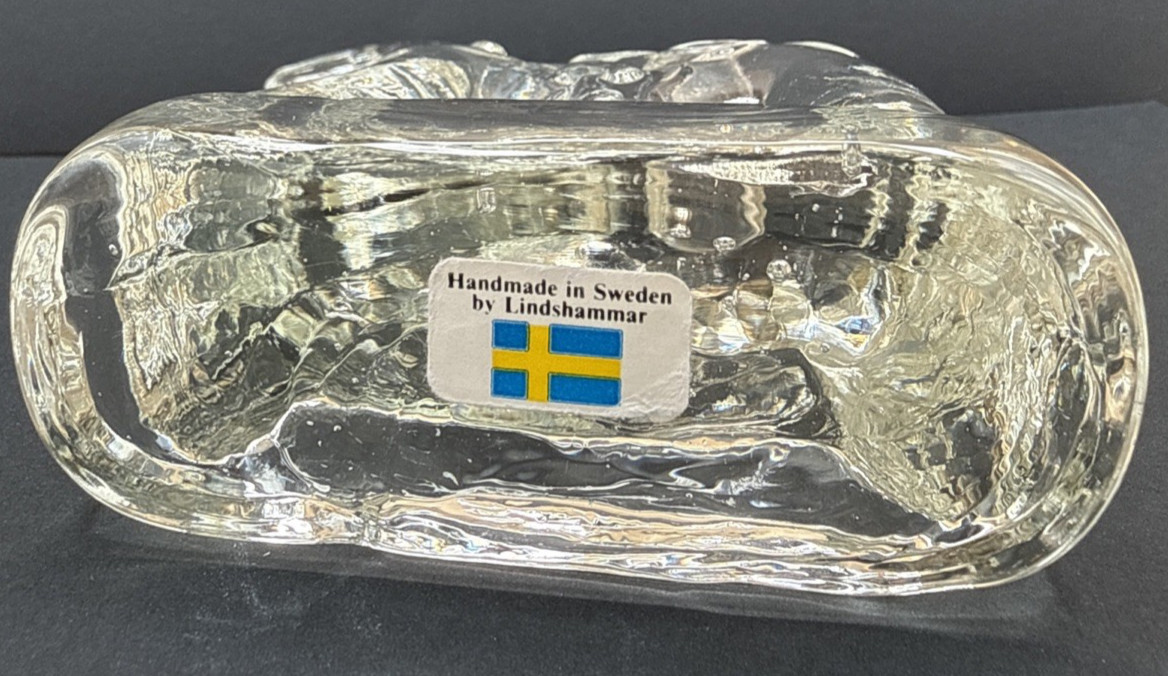 Lindshammar Art Glass Crystal Dala Horse Figurine Handmade in Sweden Swedish