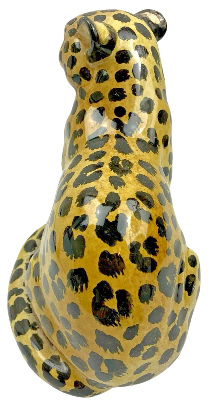Cheetah Cub Baby Clay Figurine Made in Italy 6.5″ Tall
