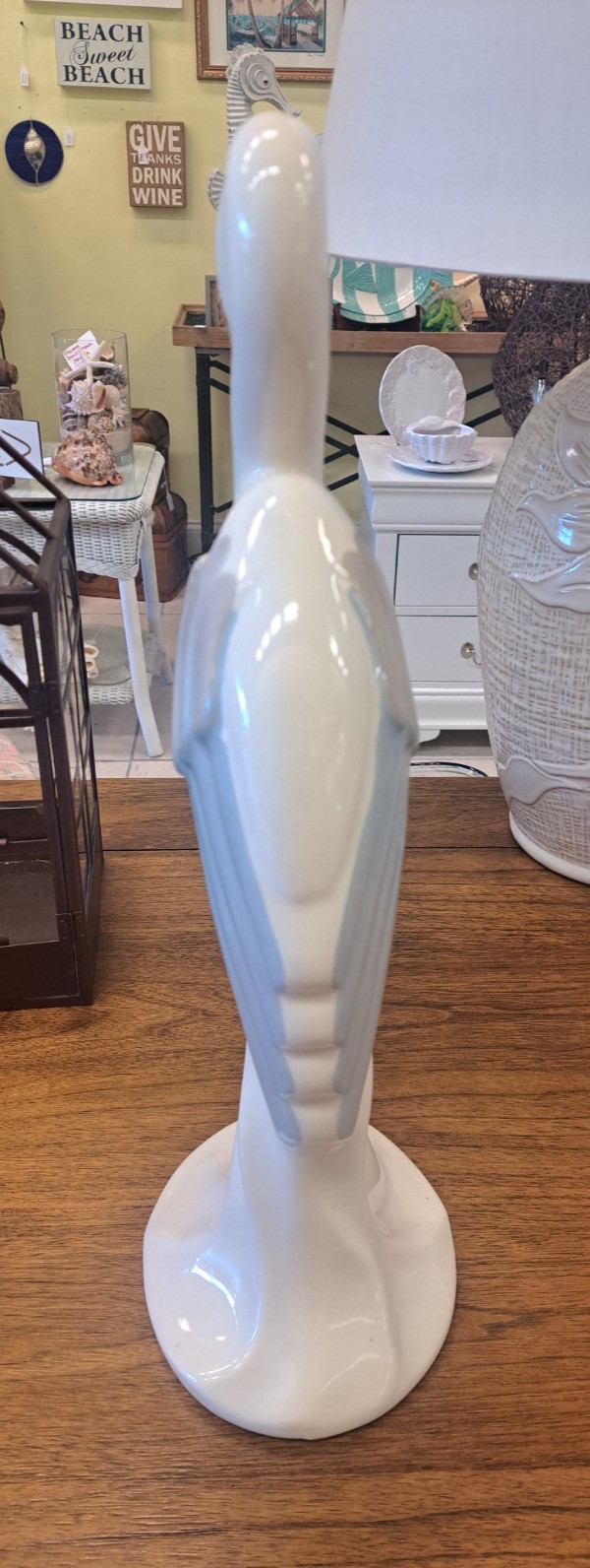 1992 Haeger Pottery Egret Heron Crane Statue Sculpture 17” Tall