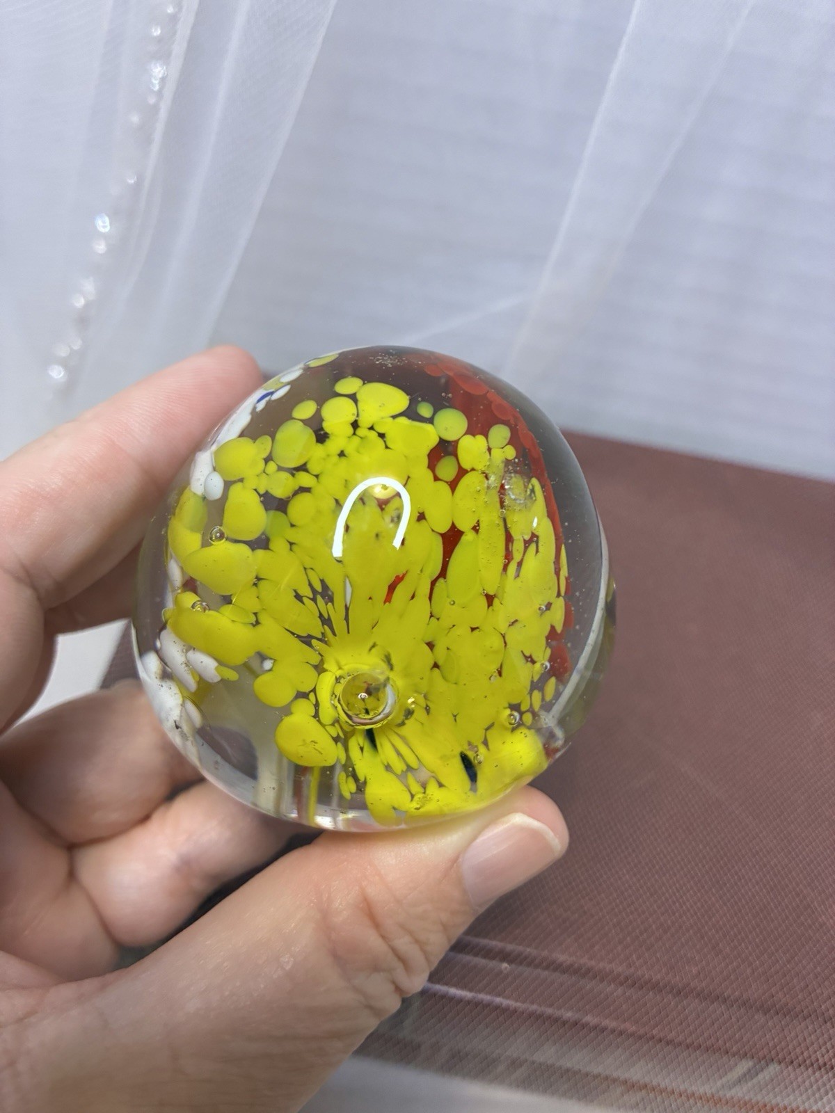 Vintage Fine Art Glass Paperweight – Made In India Hand Blown
