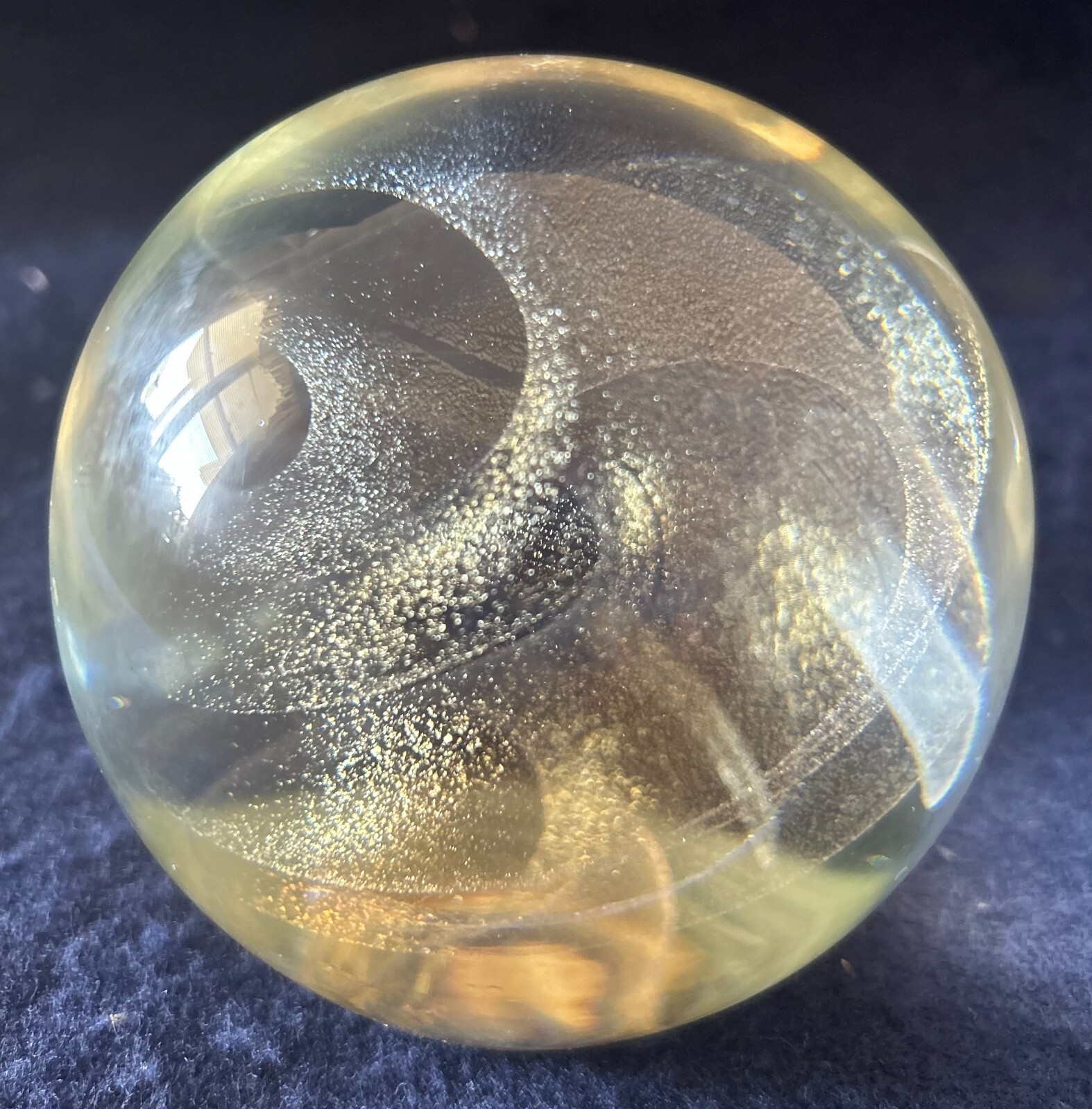 Vtg Hand Blown Translucent Swirl Peet Robison Signed Art Glass Paperweight 1986
