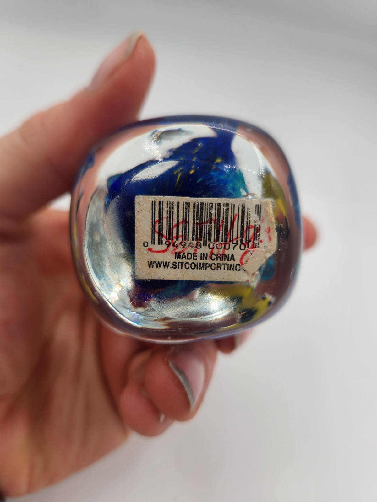 Vintage Glass Paper Weight 3 Inches Tall Display Piece