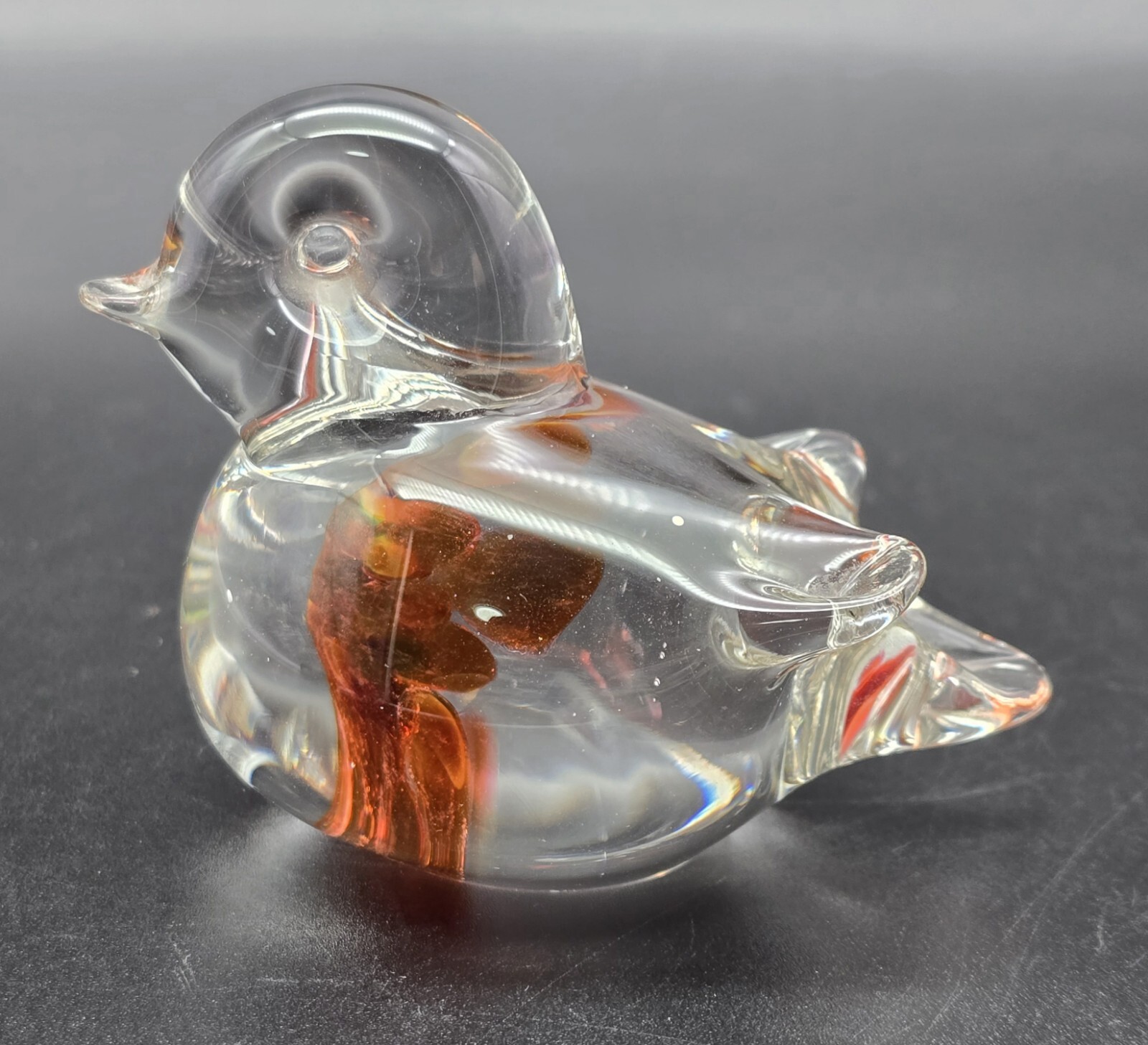 Vintage Murano Art Glass Handmade Chick Figurine Italy/c1950s
