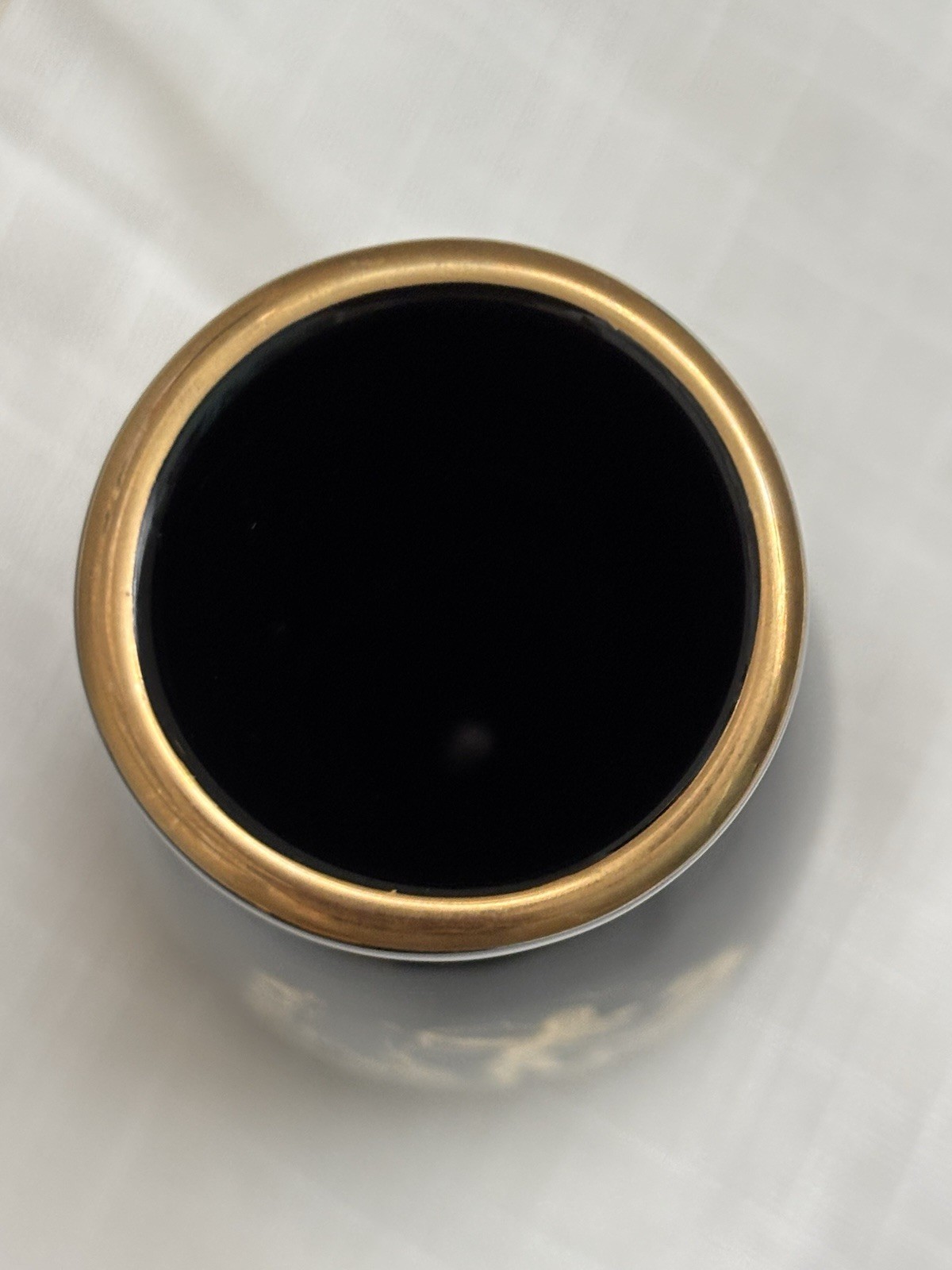 Vintage Handmade Black Art Glass 24K Gold Greek Mythology Meonis Vase