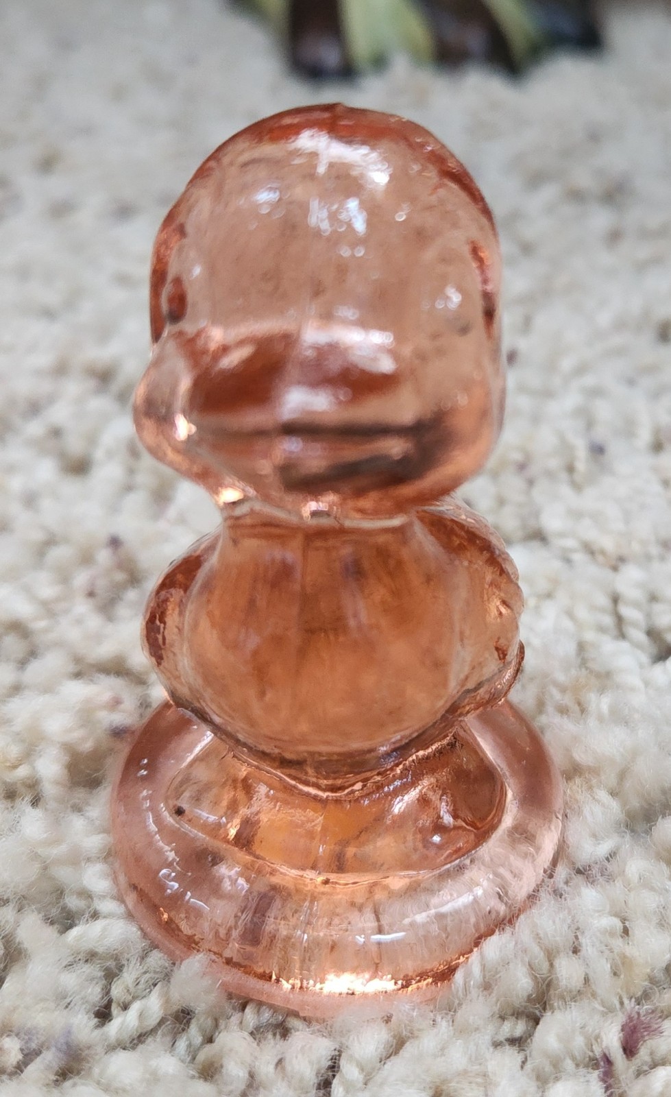 Boyd Art Glass DEBBIE THE DUCK #10 Light Rose 2-3/4″ Figurine 3-7-1983