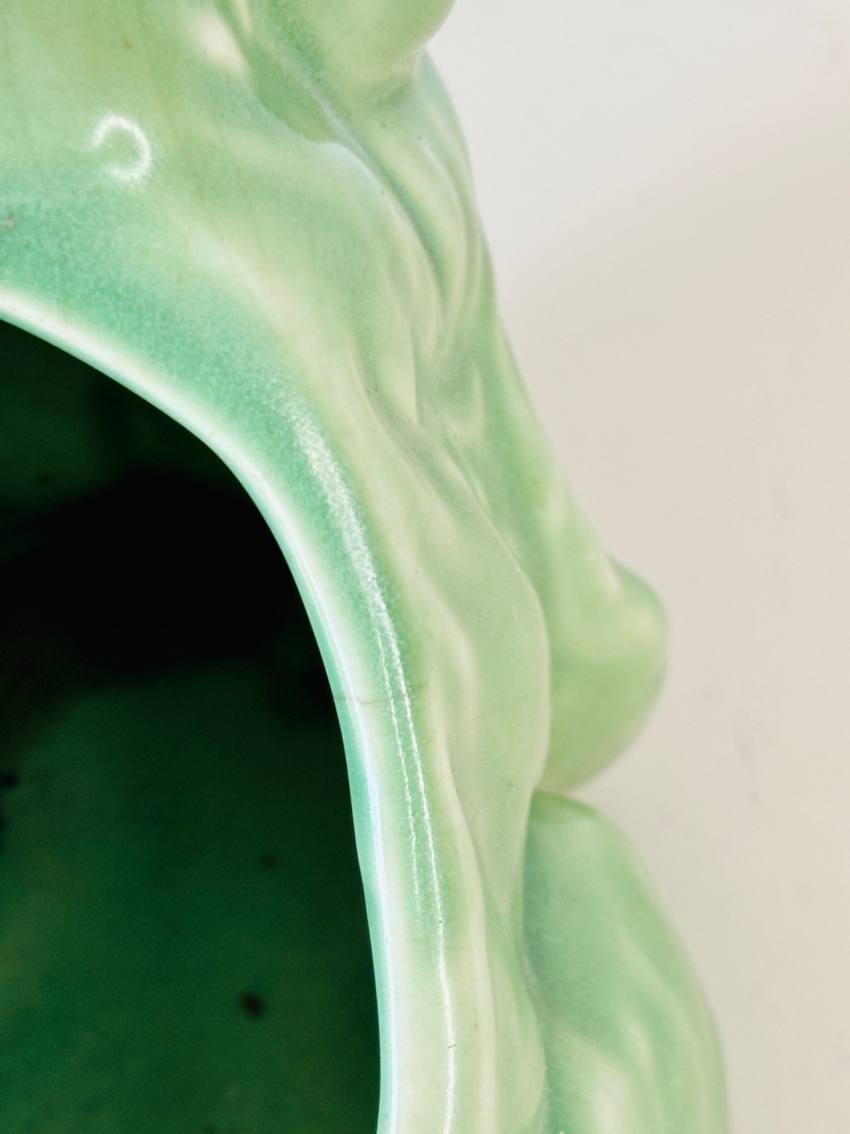 VTG 40’S SHAWNEE POTTERY COCKER SPANIEL DOG CERAMIC PLANTER POT JADEITE GREEN