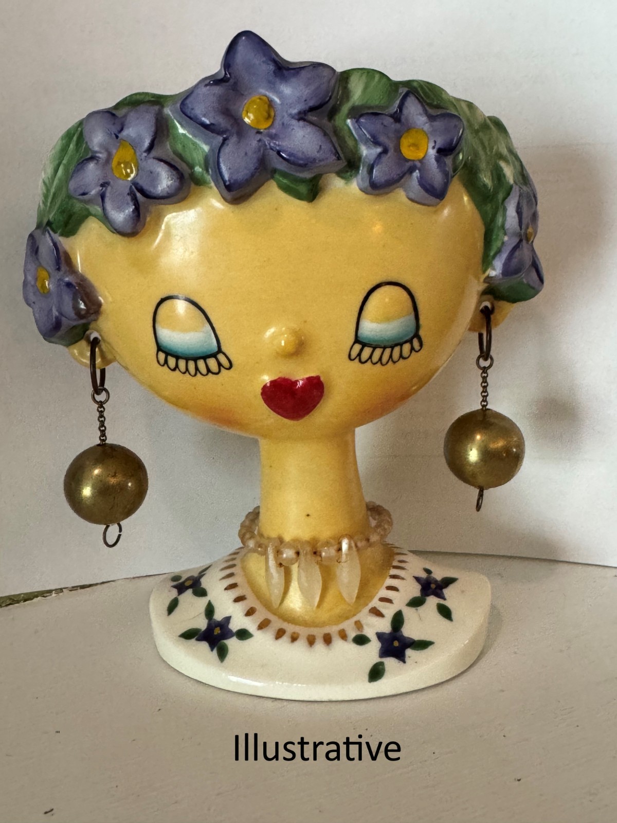 Pair Holt Howard Style Replacement Lady Head Vase Headvase EARRINGS My Fair Lady