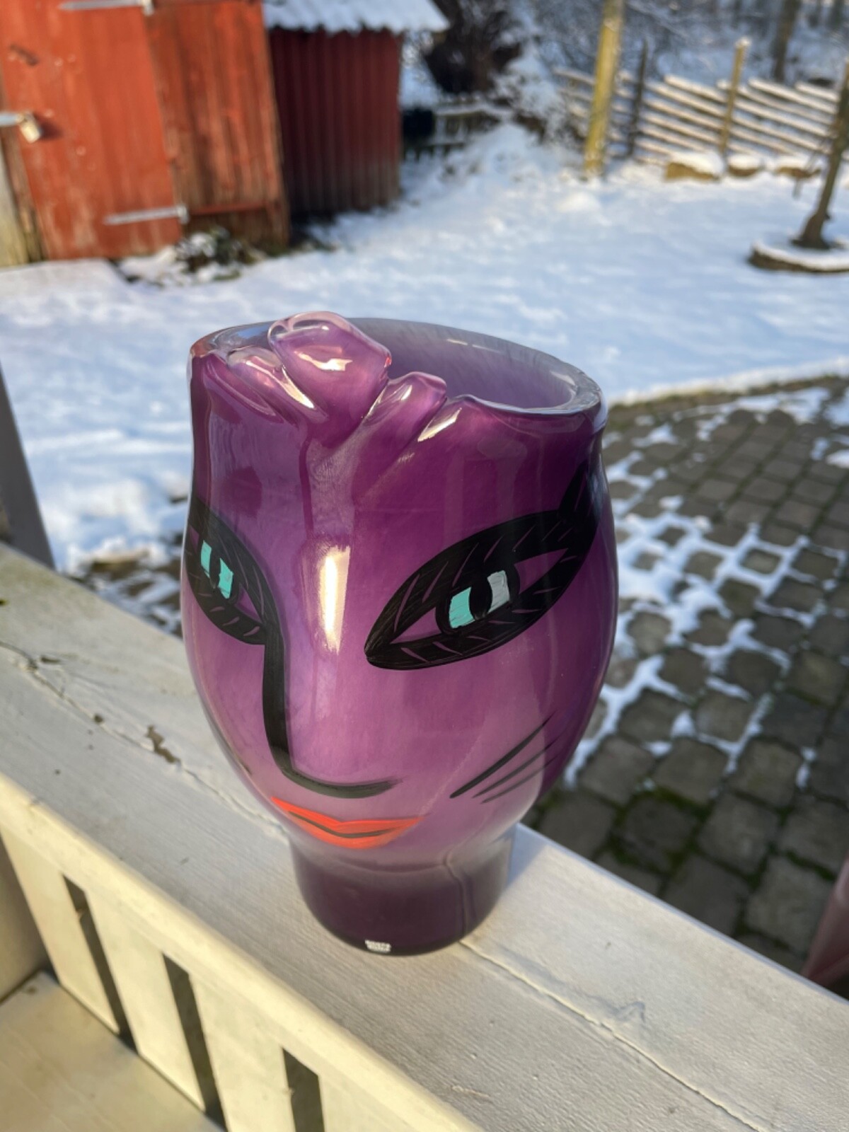 Kosta boda@Open minds@Ulrica Hydman Vallien@purple vase 26cm high@