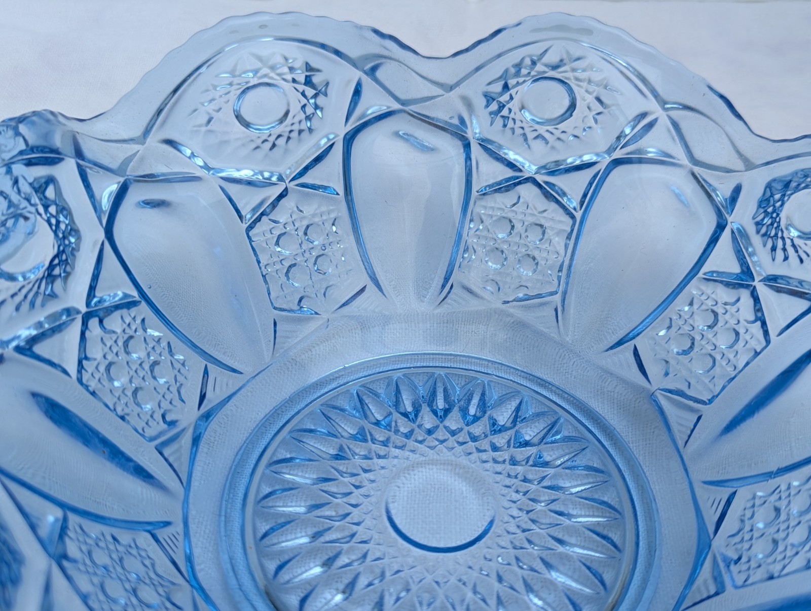 LE Smith Light Blue Glass Bride’s Basket 9 Quintec Vintage