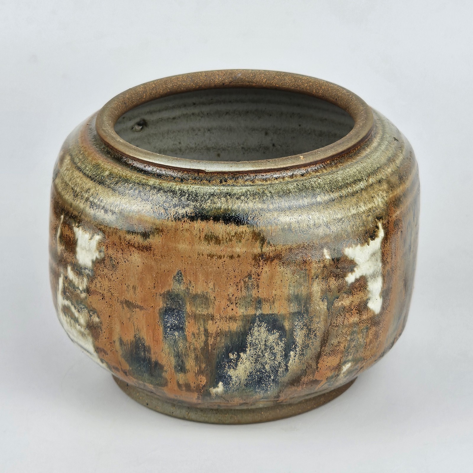 Vintage Don Salisbury Signed PNW Studio Art Pottery Abstract Drip Glaze Vase