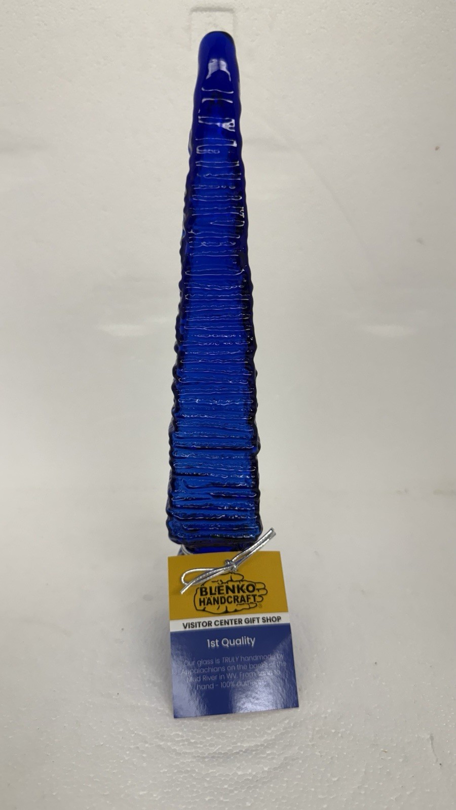 Blenko Glass Sunface Stopper Garden Spear – Cobalt