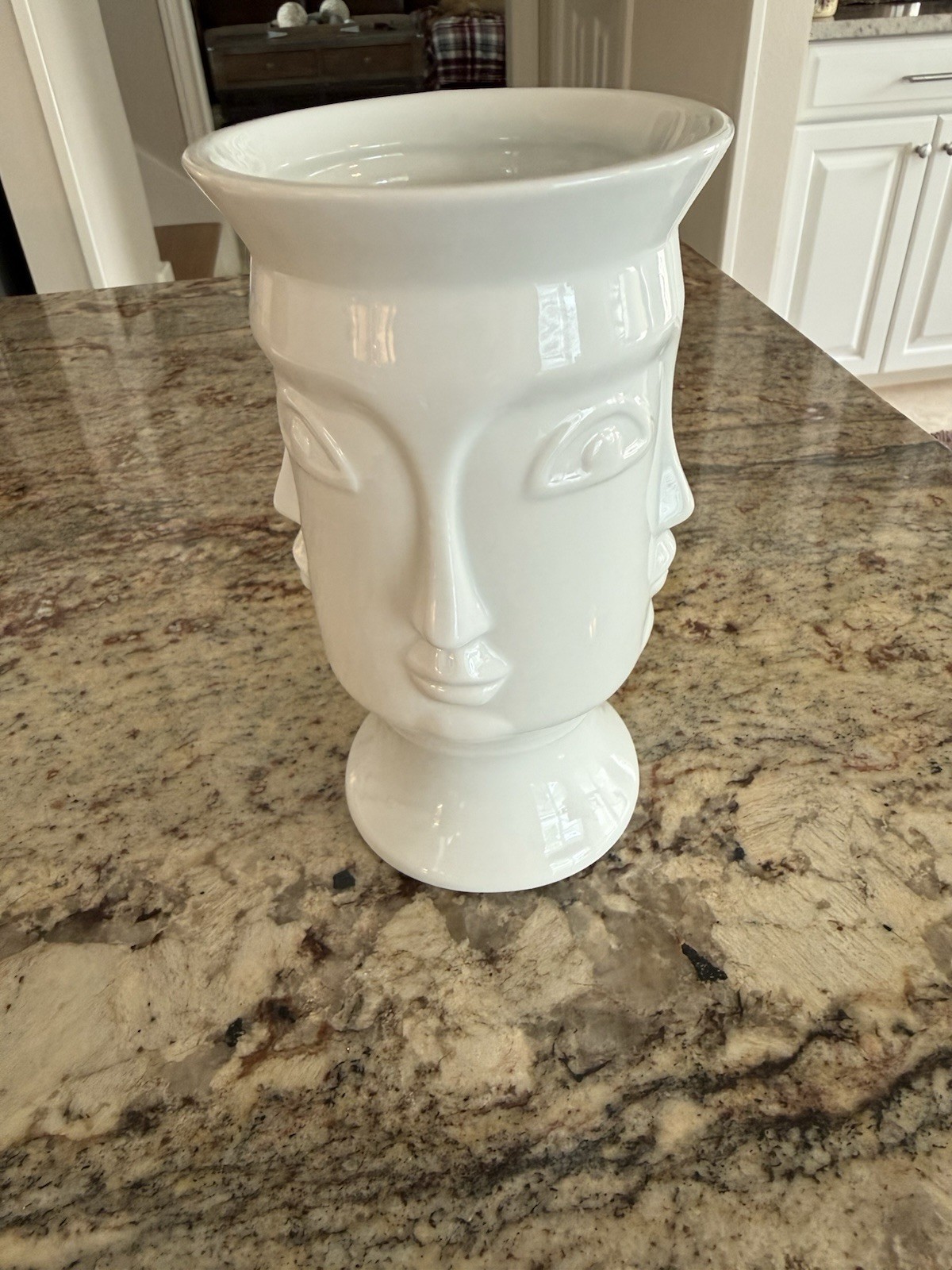 Unbranded Face Vase White Contemporary 3-D Decor/Plant Sculptural Head