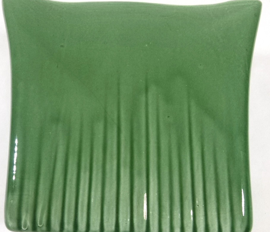 Vintage 1950s Mid Century MCM-USA Pottery Vase-Tapered Shape-Glazed Green-7″x6″