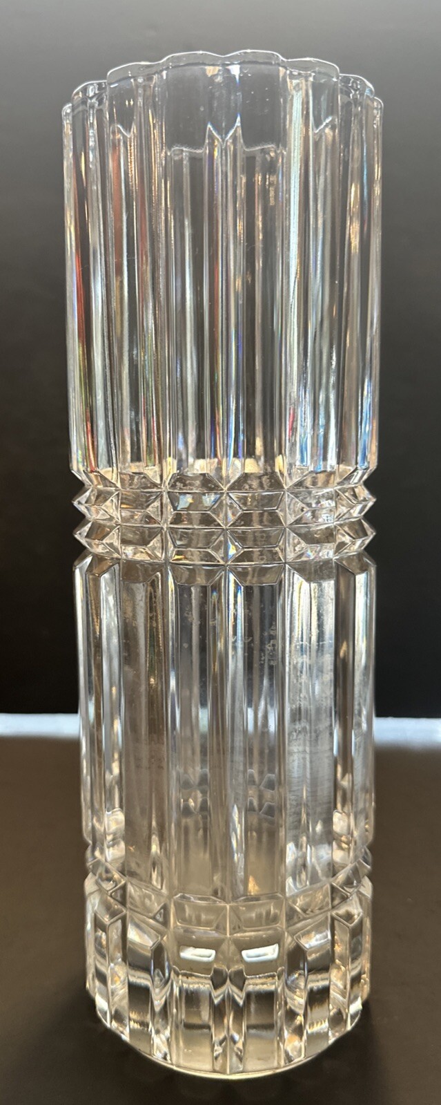 Cristal D’Arques Durand Montparnasse Art Deco Crystal Vase 12”H France 7 Lbs!