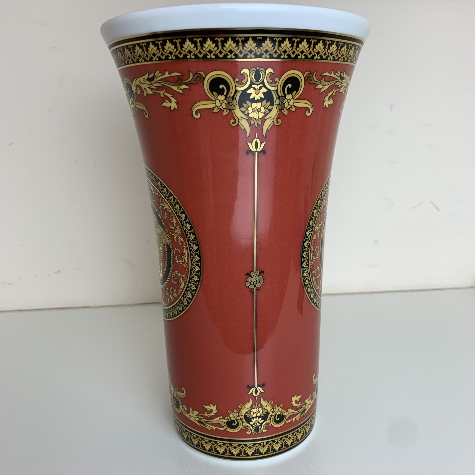 Versace Rosenthal Medusa Red Medium Vase 10 1/4″ 26cm
