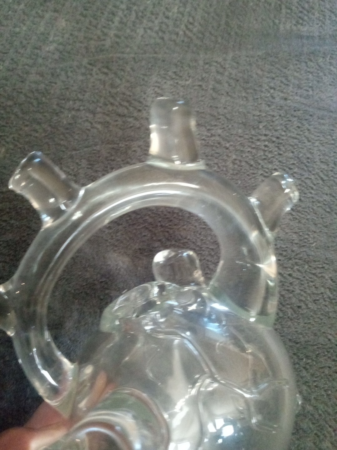Glass Handmade Hanging Heart Vase Thick Heavy Very Unique Design OOAK Beautiful