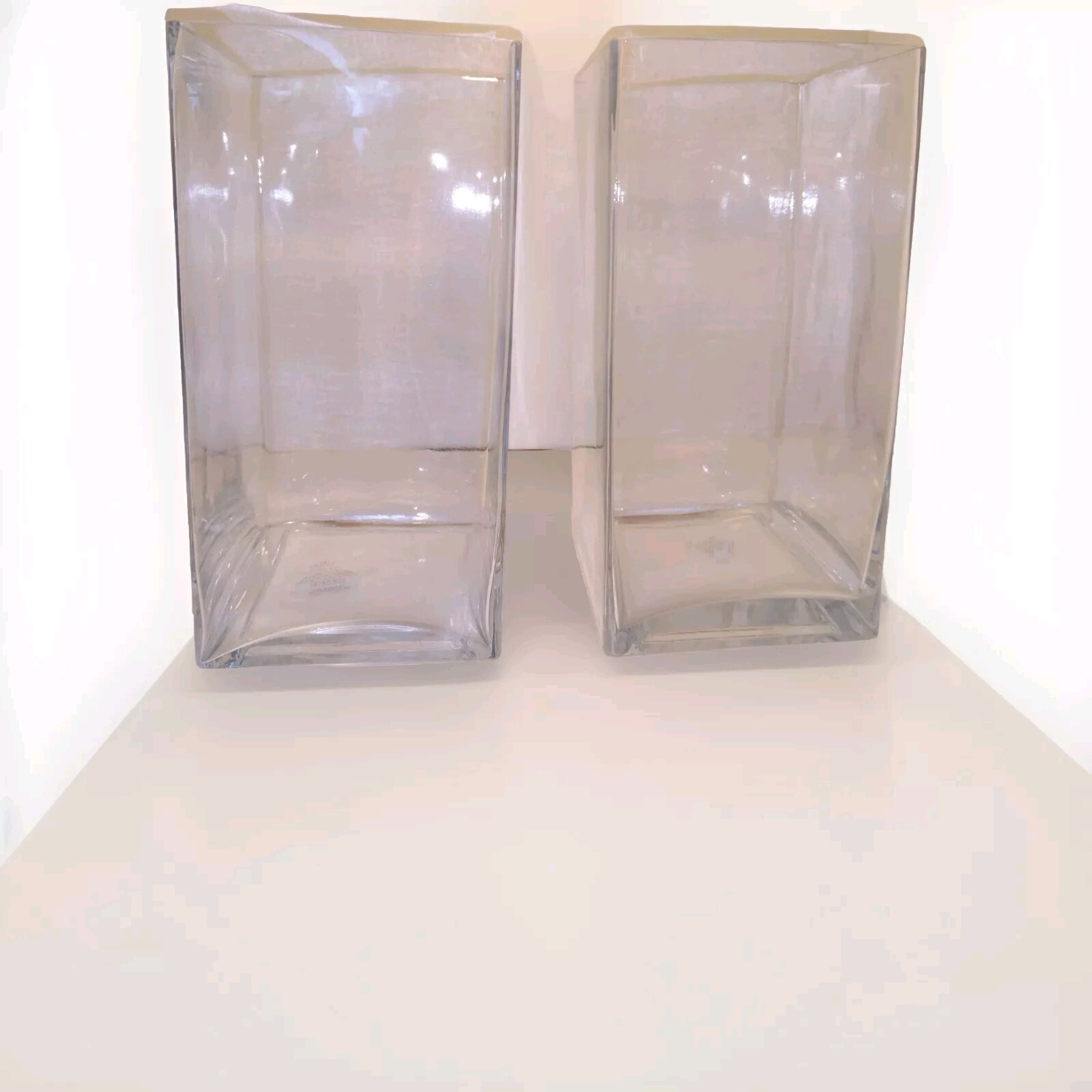 Set Of 2 Threshold Glass Vase Heavy 6x6x12 (2013)