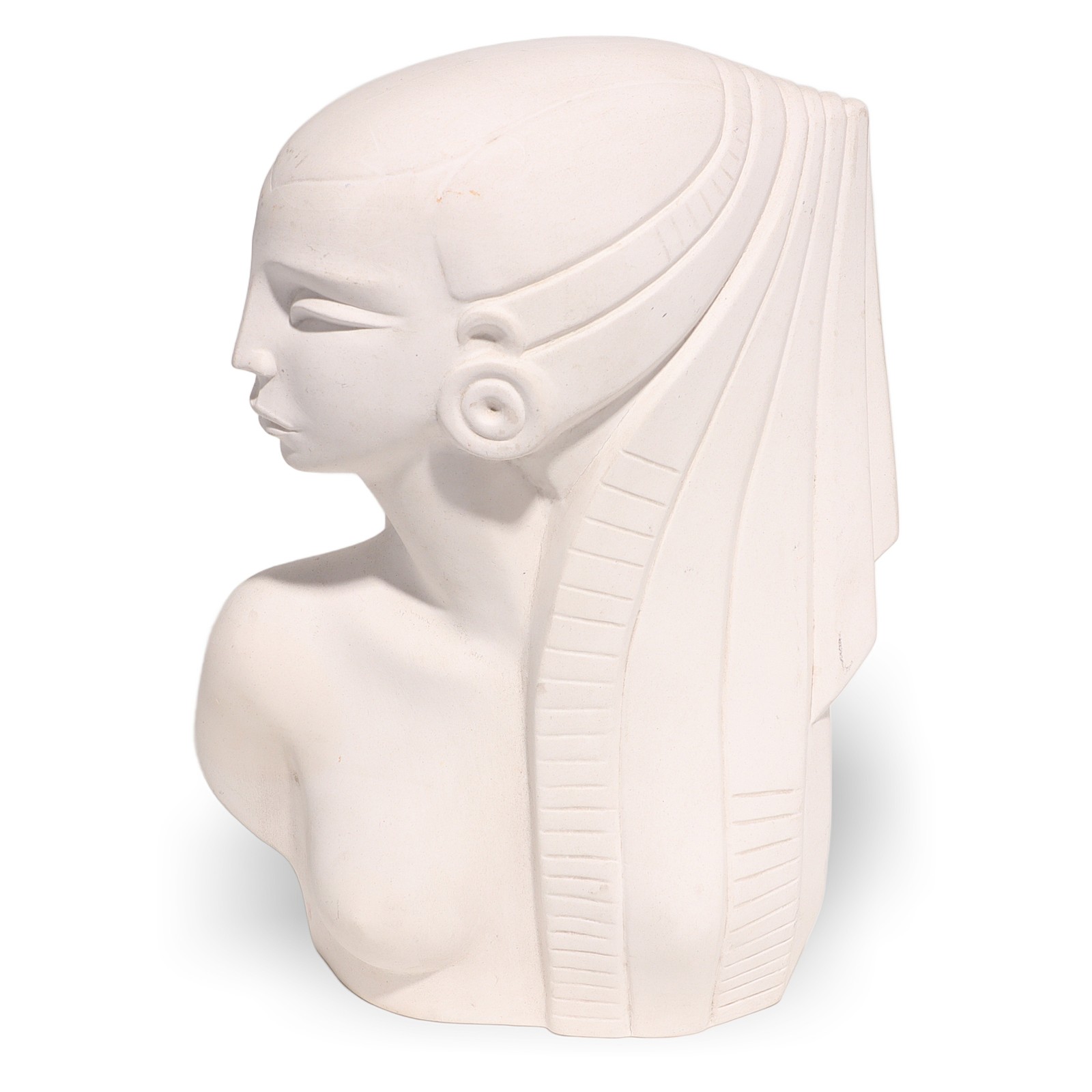 Egyptian Woman Bisque Porcelain Statue – Vintage Figurine