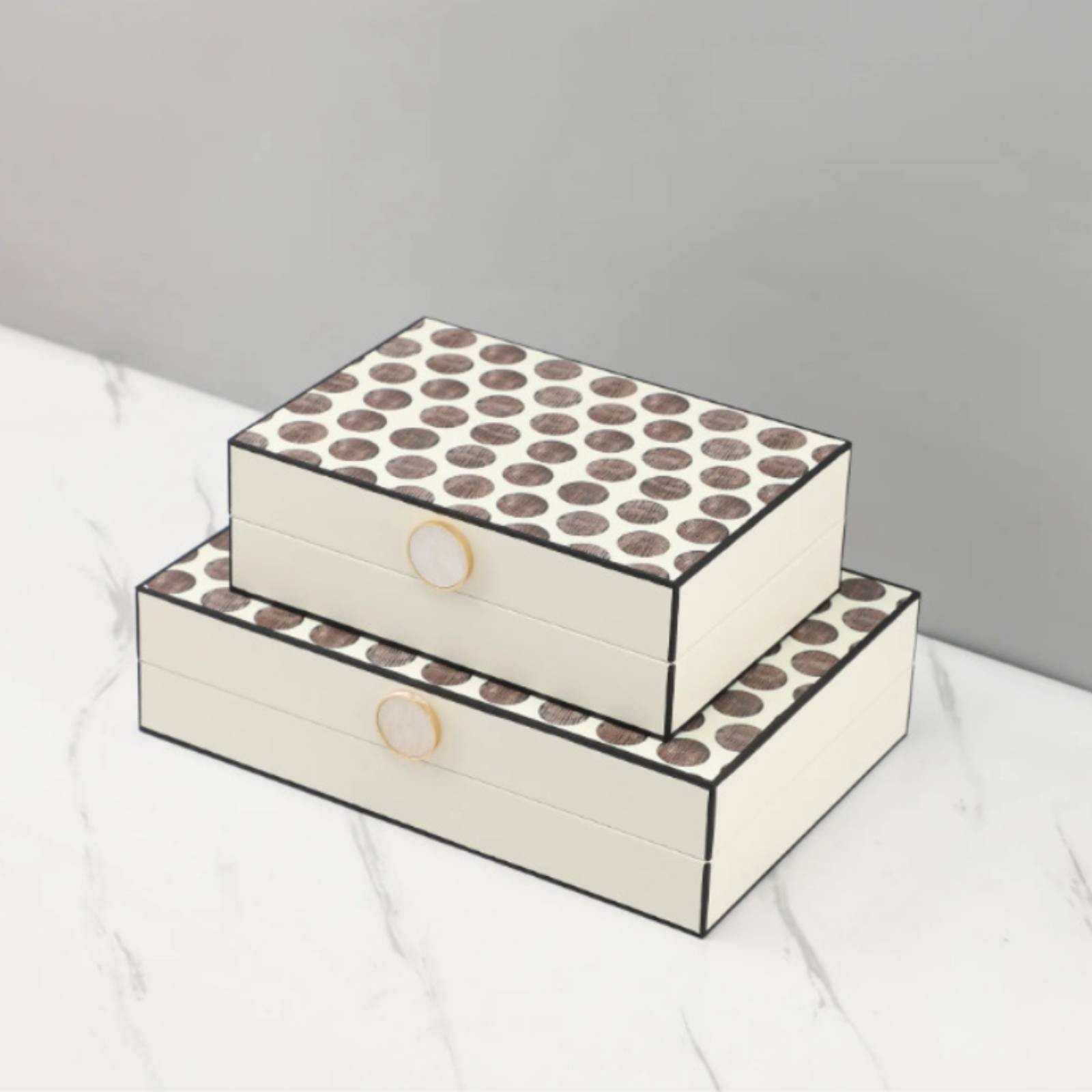 Spotted Storage Box Compact Storage Box with Lid Space-Saving for Home Decor