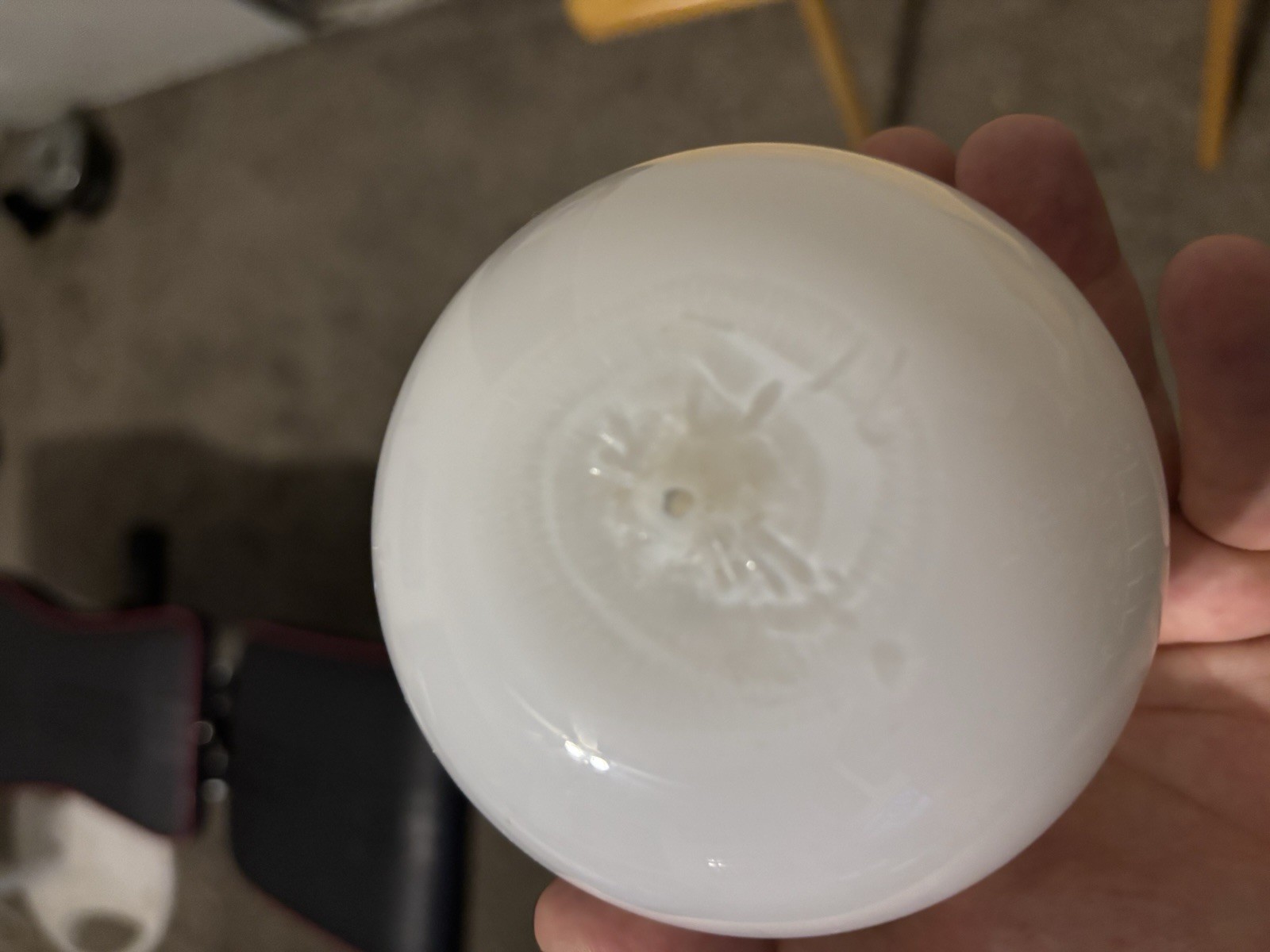 Hand Blown Glass 4inch White Clear Glass Globe Beautiful Rare Sale Price!!