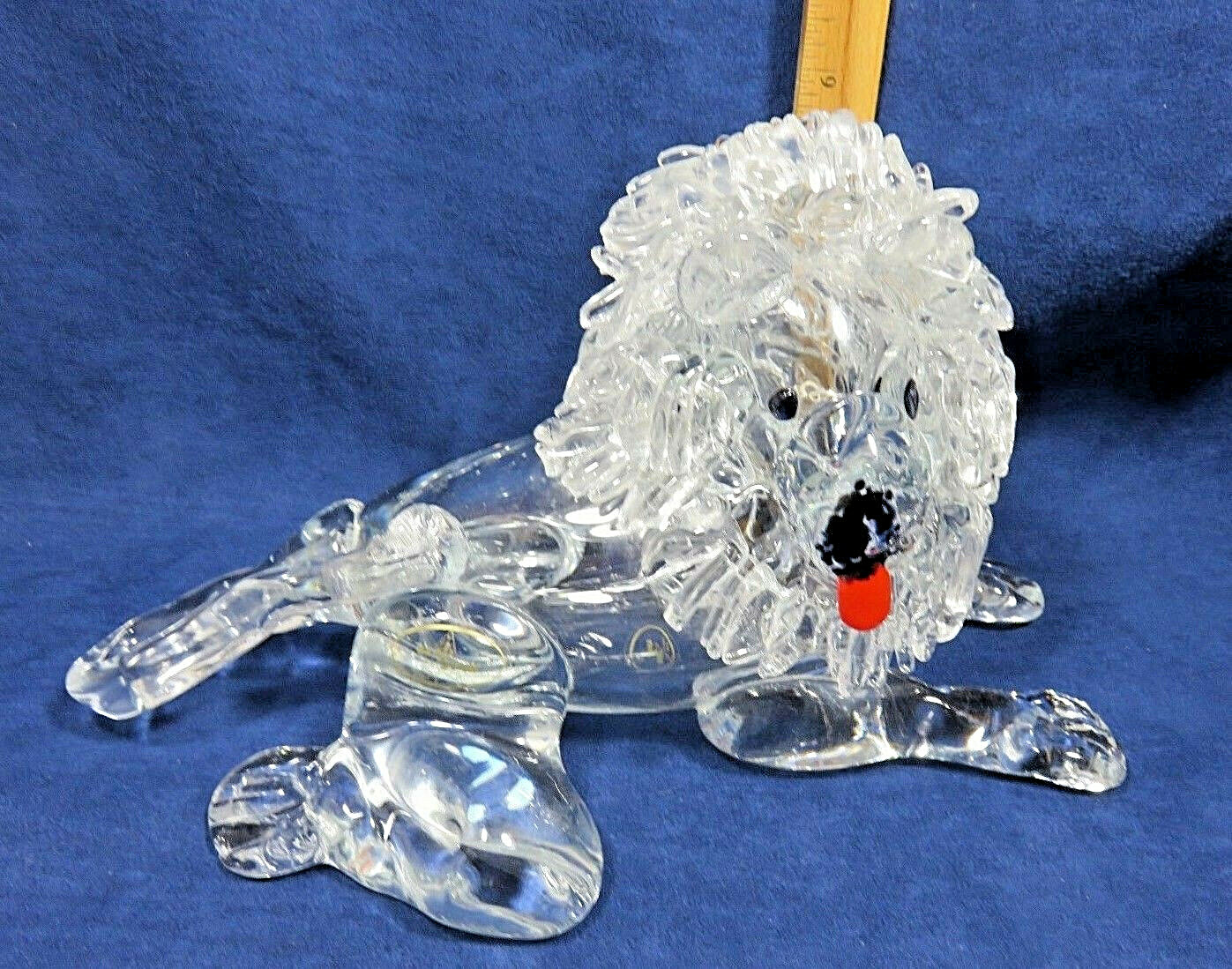 Large LION Dog Poodle ~ Czech Bohemian Crystal Glass Figurine