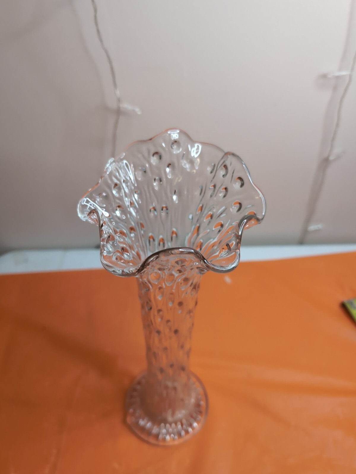 StunningFenton Rain Drop Pattern Glass”April Showers” Vase