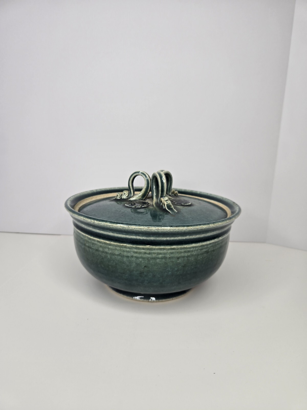 Russel Spillman Pottery Lidded Pot Dish Glazed Homer NY Fine Art Ceramic Unique
