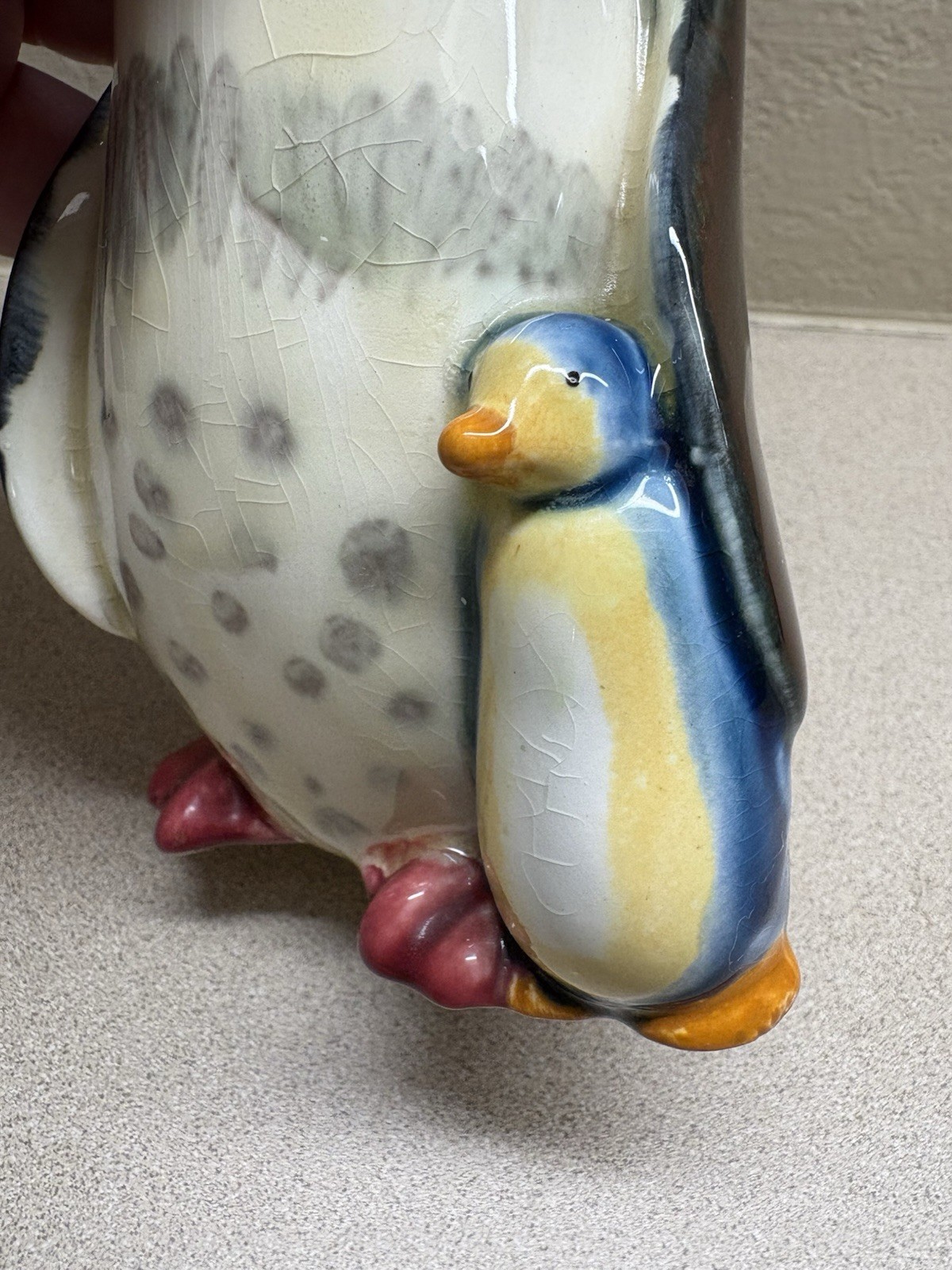 Very Rare Vintage 1960’s USSR Konakova Porcelain Emperor Penguin & Chick NICE