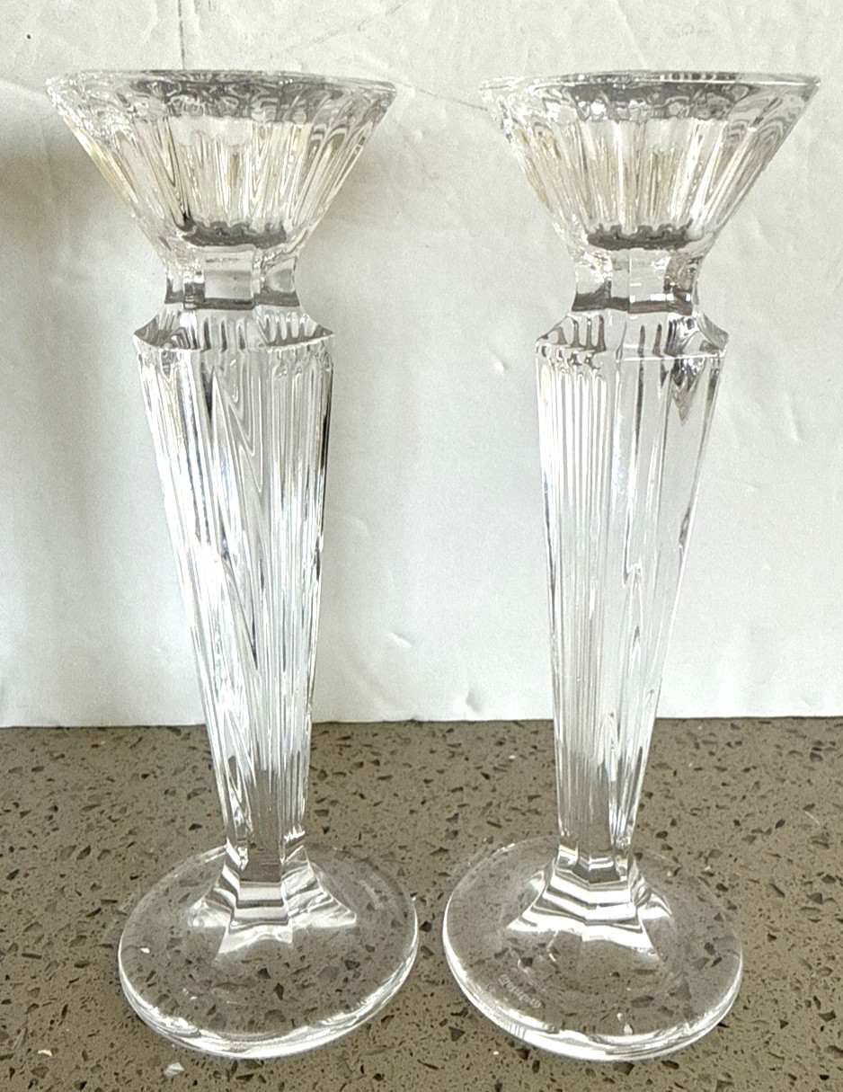 Marquis By Waterford Crystal Set of 2 Festivale Candle Holders 6″