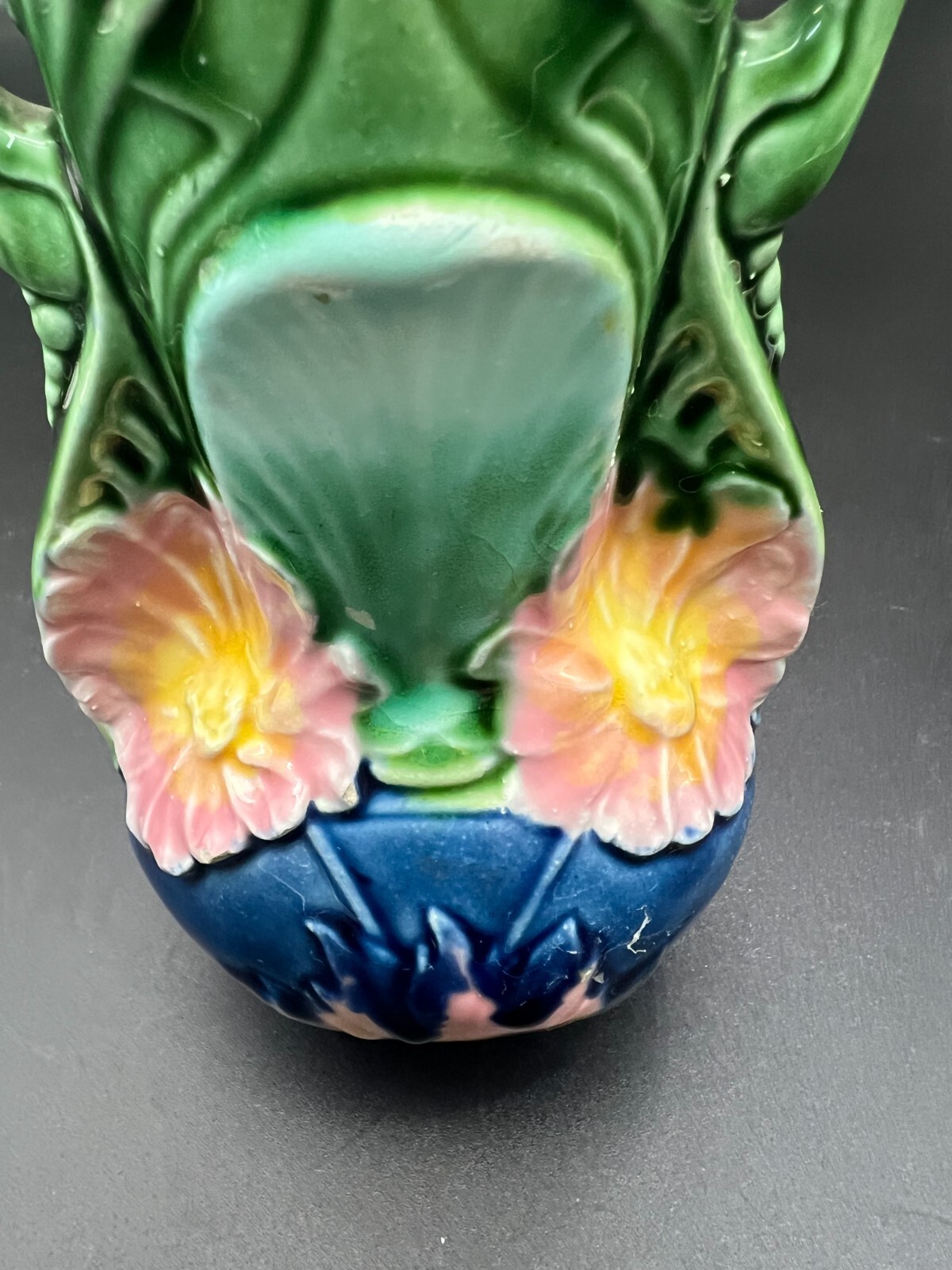 Continental Majolica Flower Bud Vase