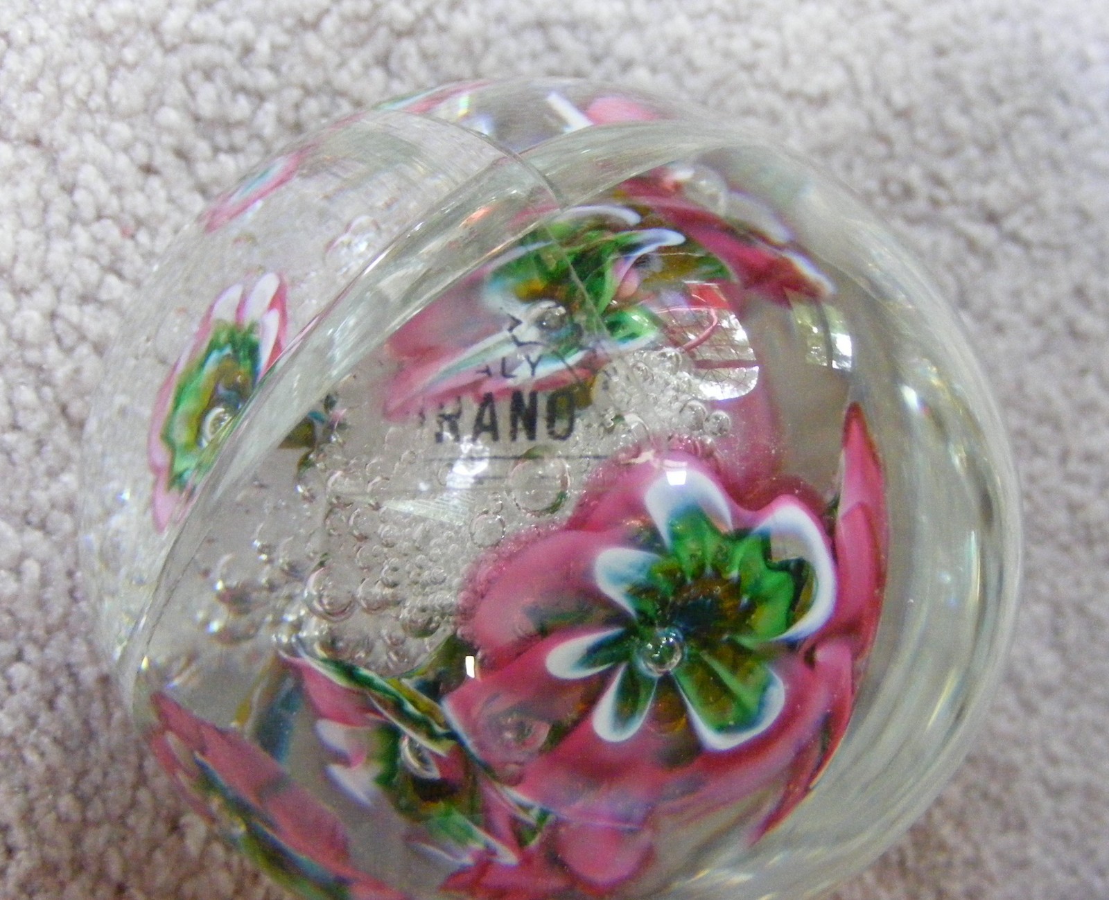 Murano Art Glass Paperweight About 3.5-Inches Tall with 3 Cracks, Sold “As Is”