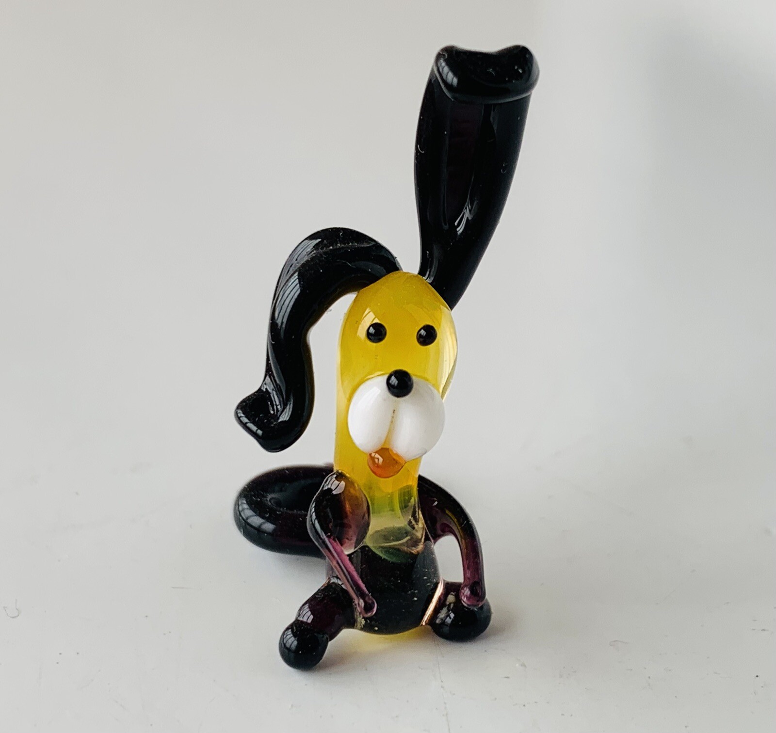 Dog~Puppy~Collectible Hand Blown Art Glass Figurine~Handmade Tiny Animal