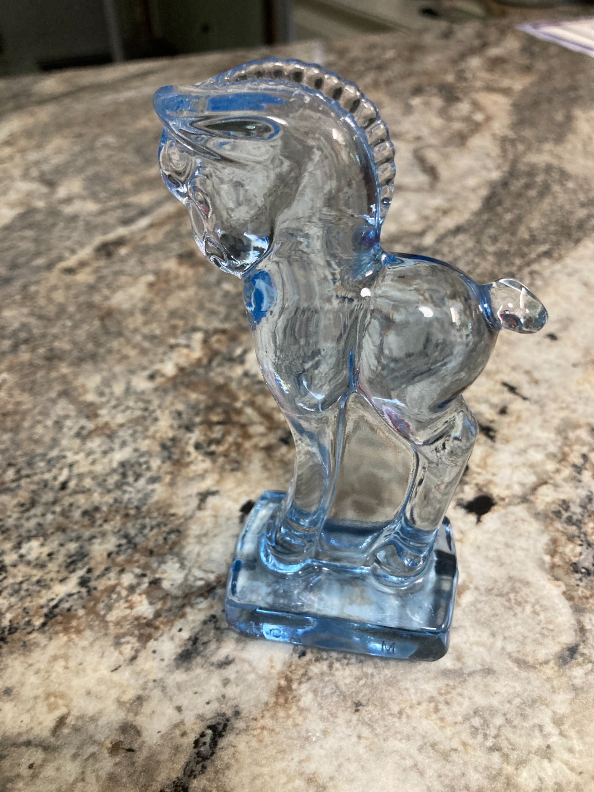 Heisey imperial light blue glass horse colt | standing