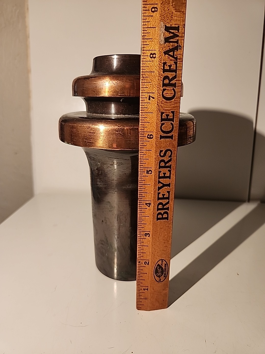 Mid 20th-Century Modern Hungary Metal Brass Copper Color 8″ Brutalist Vase LQQK