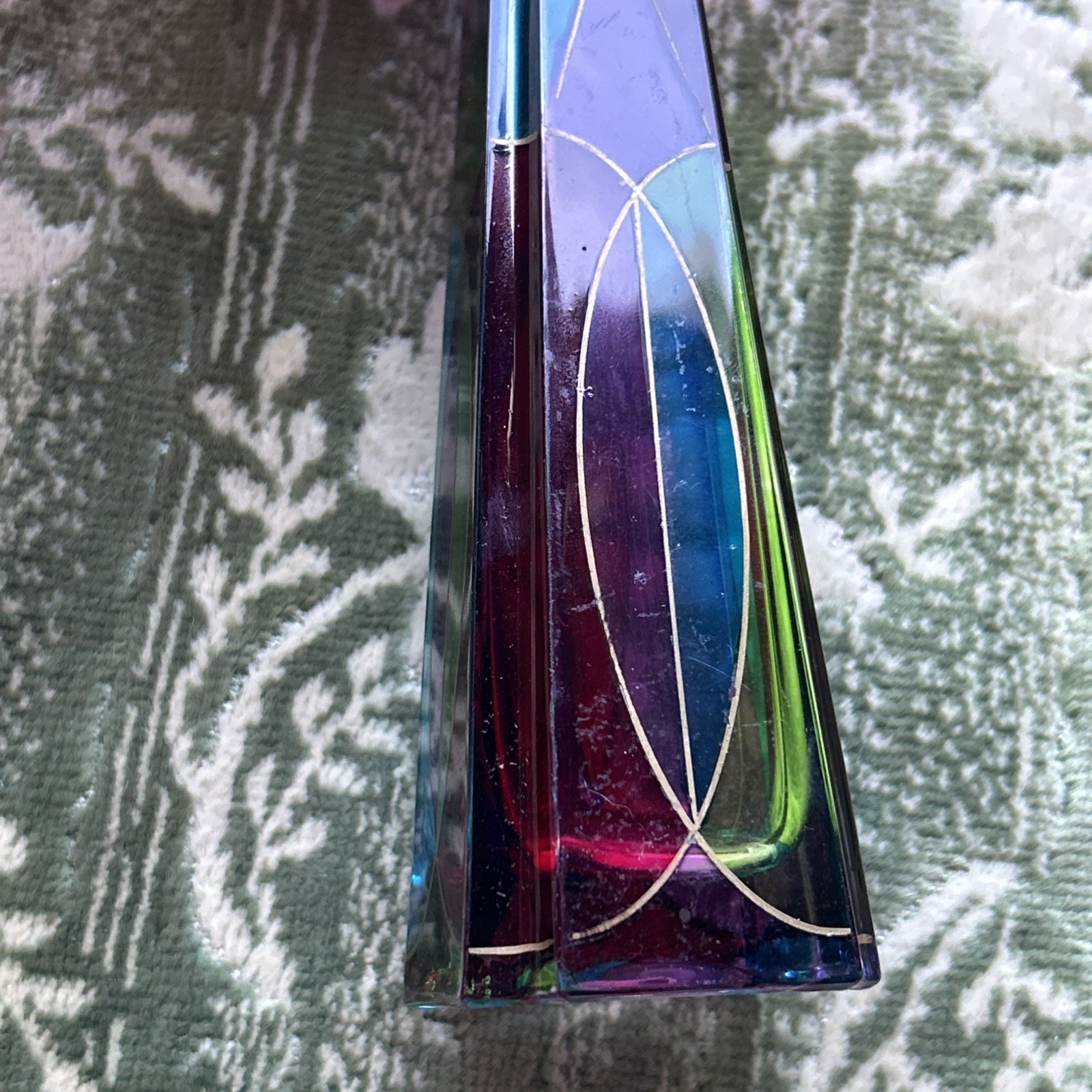 Due Zeta Murano Glass Vase Made in Italy Multi Color Hand Decorated 6.5 Inch