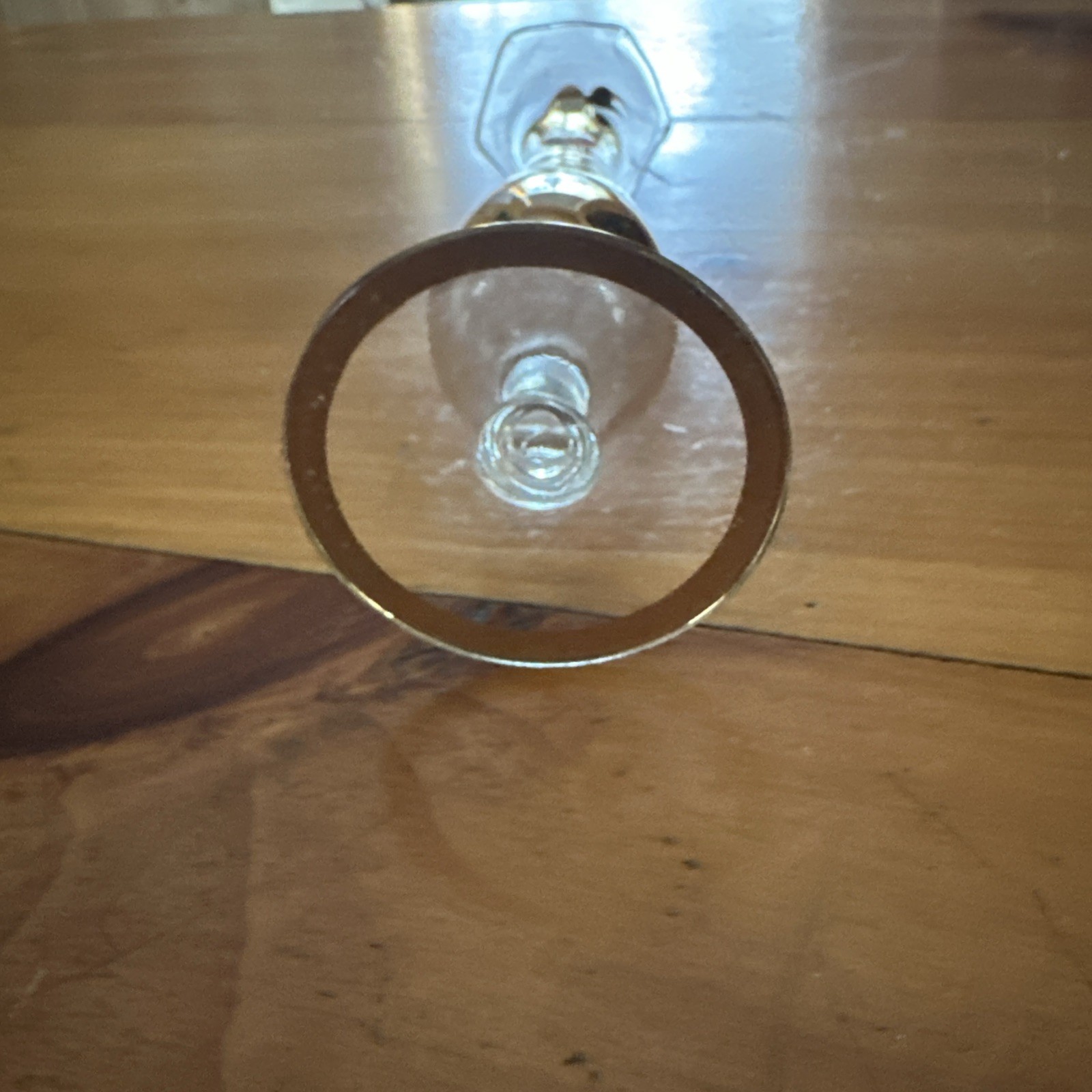 Small Clear with Gold Leaves 8 1/2 Inches Tall 3 Inch Base