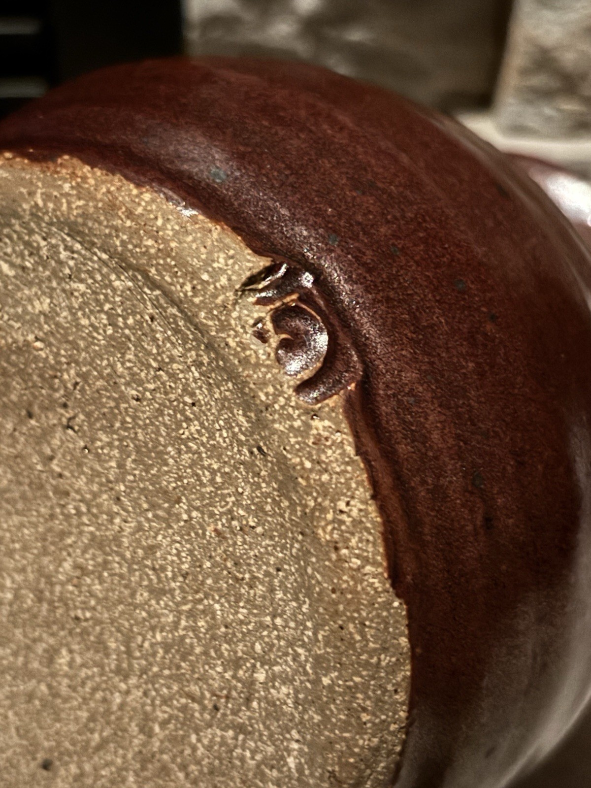 Mid-Century Modern Studio Pottery Vase Brown With Potters Stamp