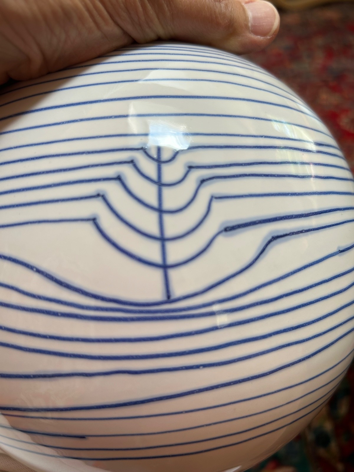 Vtg Raymor Italian Pottery MCM Alvino Bagni. painted rose bowl Shaped vase 7”