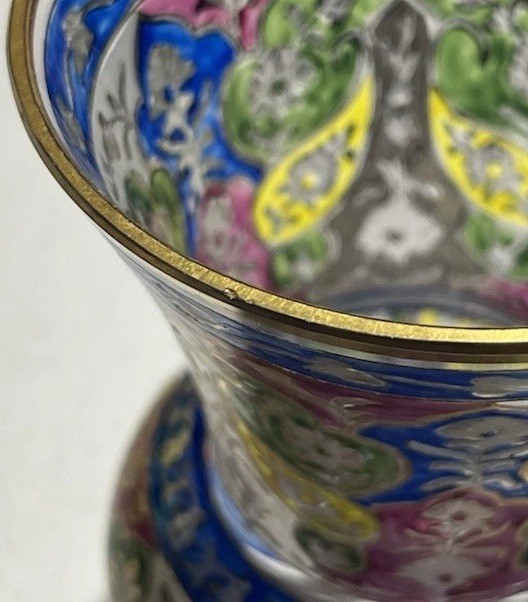 Indian Inspired German Fritz Heckert ‘Jodhpur’ Glass Vase – 1880’s Roughly 5”