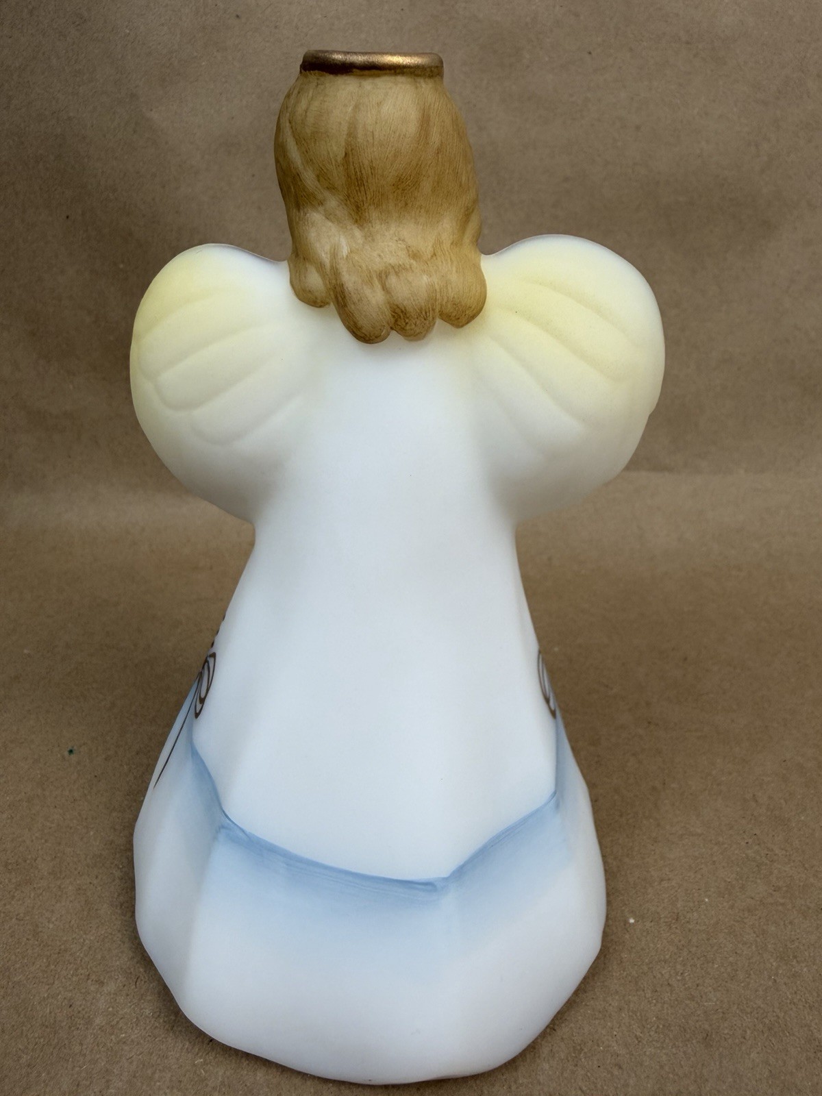 Vintage Fenton Glass Angel 6.5” Hand Painted Floral Signed Numbered