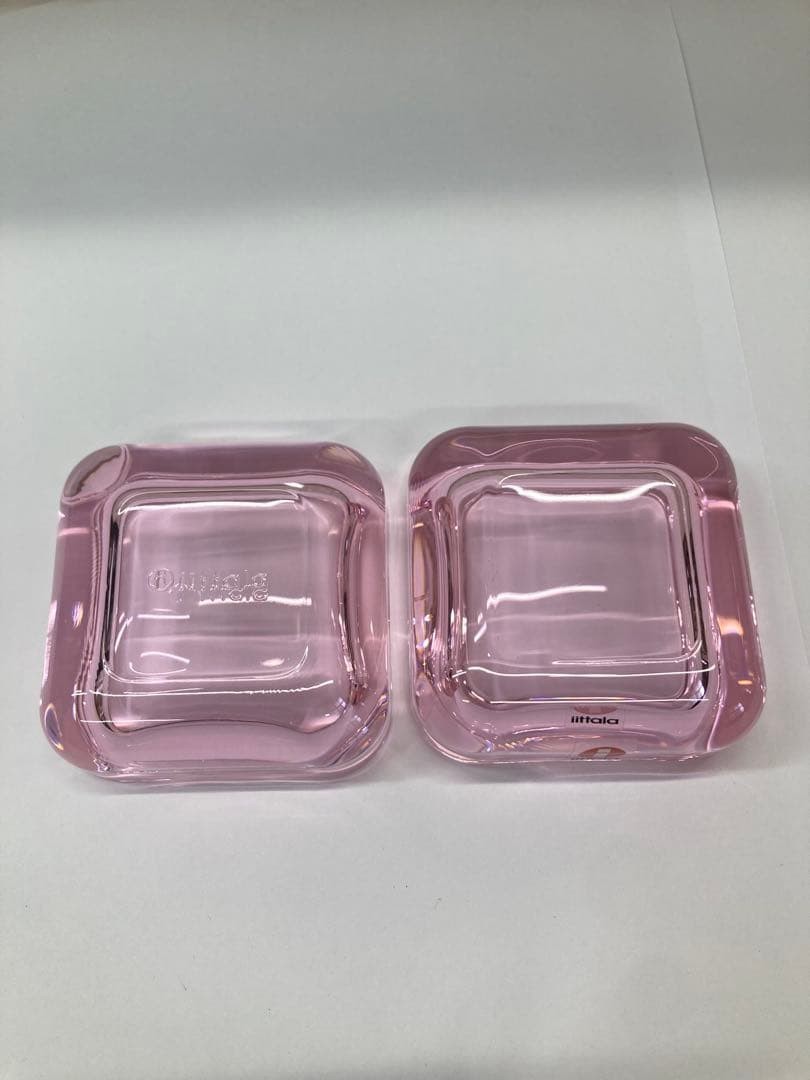 Iittala Vitriini Yellow Pink Rose Olive Trinket Box 6cm x 6cm 3 Set From Japan