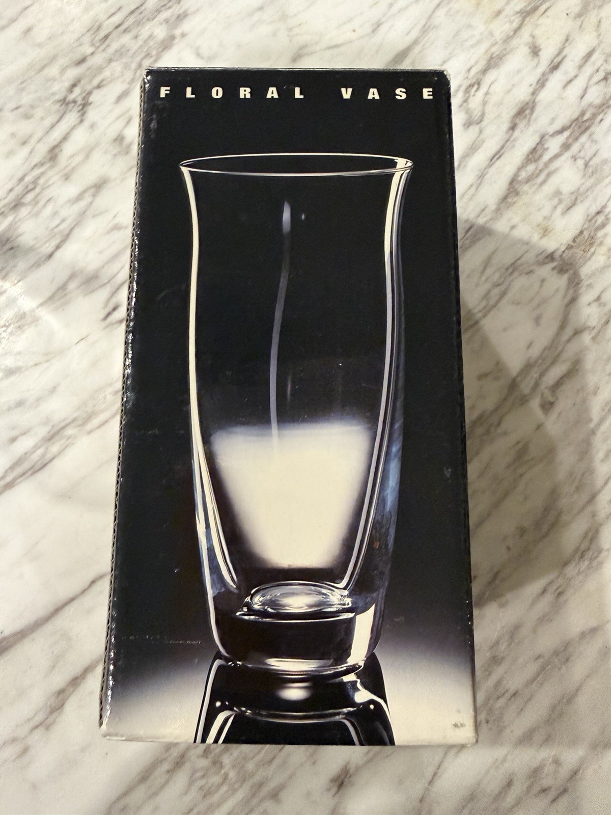 Vtg 1980s DANSK Crystal Floral Vase: 7″ Curved Fluted Glass, Czech Republic