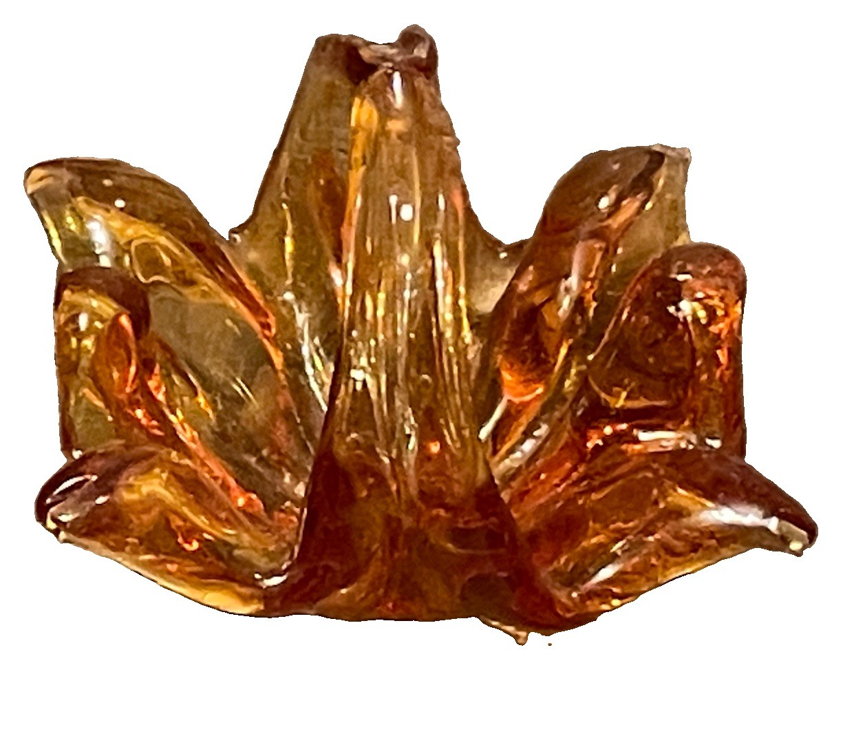Vintage Chalet Art Glass Bonbonniere Basket Dish Amber Glass 3.25” x 2.5” Canada