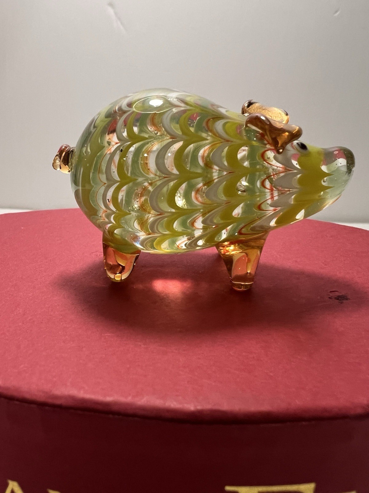 Pig Art Glass Fitz And Floyd Menagerie 43/102 Vintage On The Farm Figurine NIB