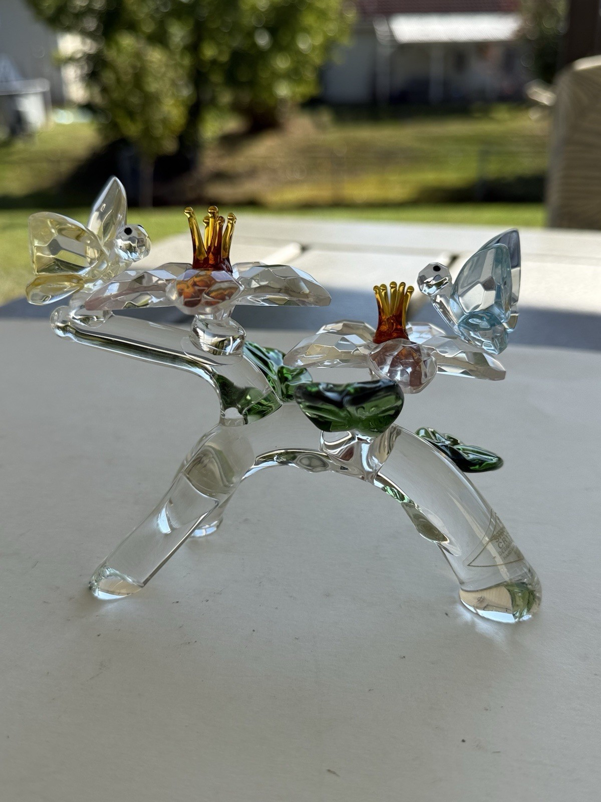 Vintage Shannon Crystal by Godinger “Flowers and Butterflys” Crystal Sculpture