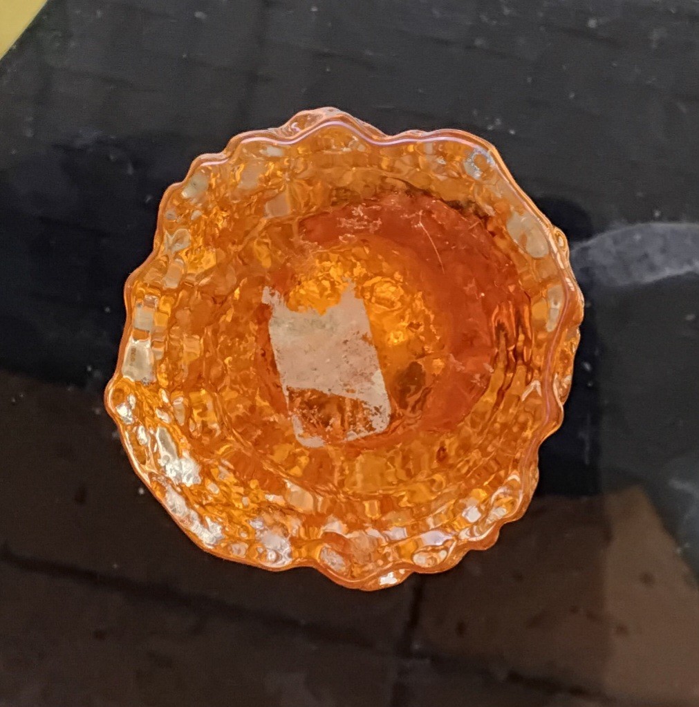 Whitefriars Geoffrey Baxter Tangerine Finger Vase 15×3.5cm Free Post in Aus