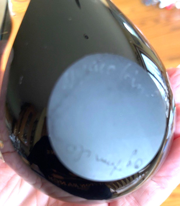 Vintage Hand Blown Art glass BLACK SWAN 1990’s Signed Figurine Excellent Cond