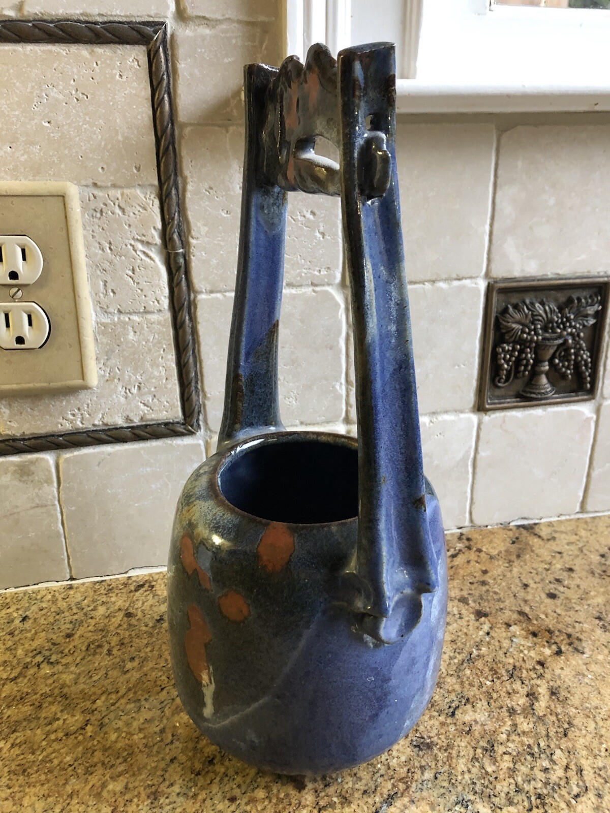 Wishing Well – Wishon Harrell Signed Pottery / Basket Blues – Muncie,Indiana